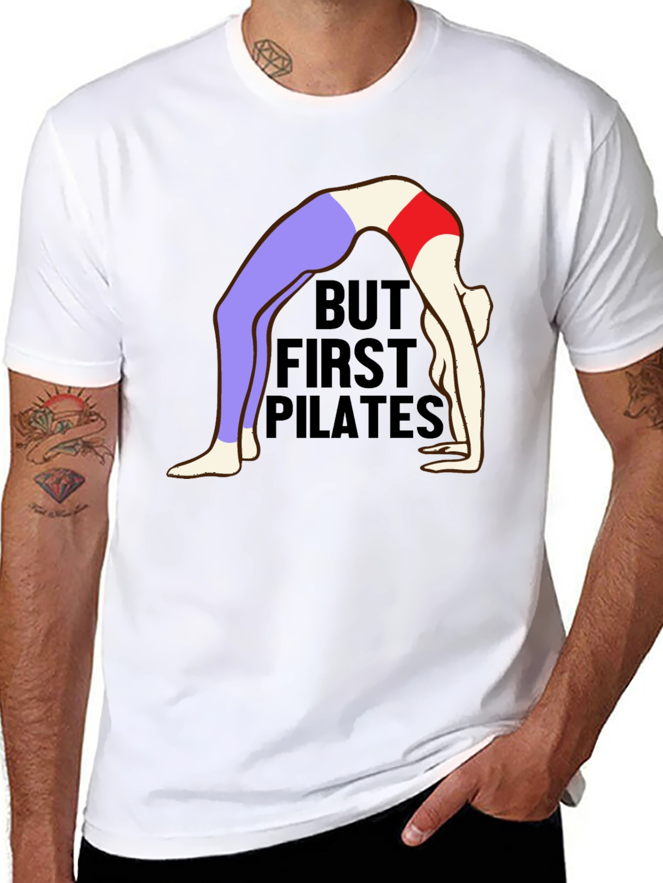 But First Pilates Black Graphic T-Shirt