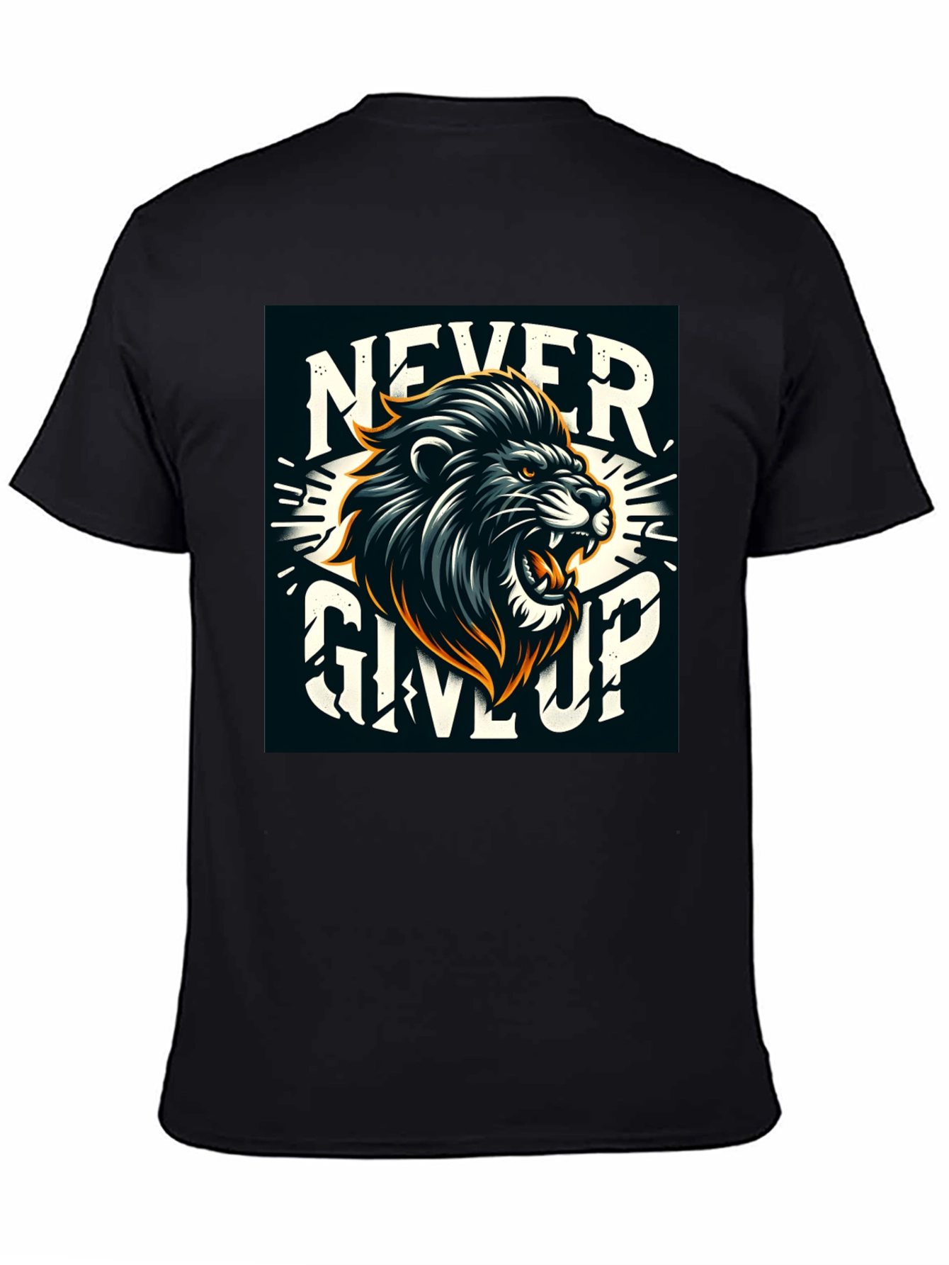 Lion Never Give Up Graphic Tee