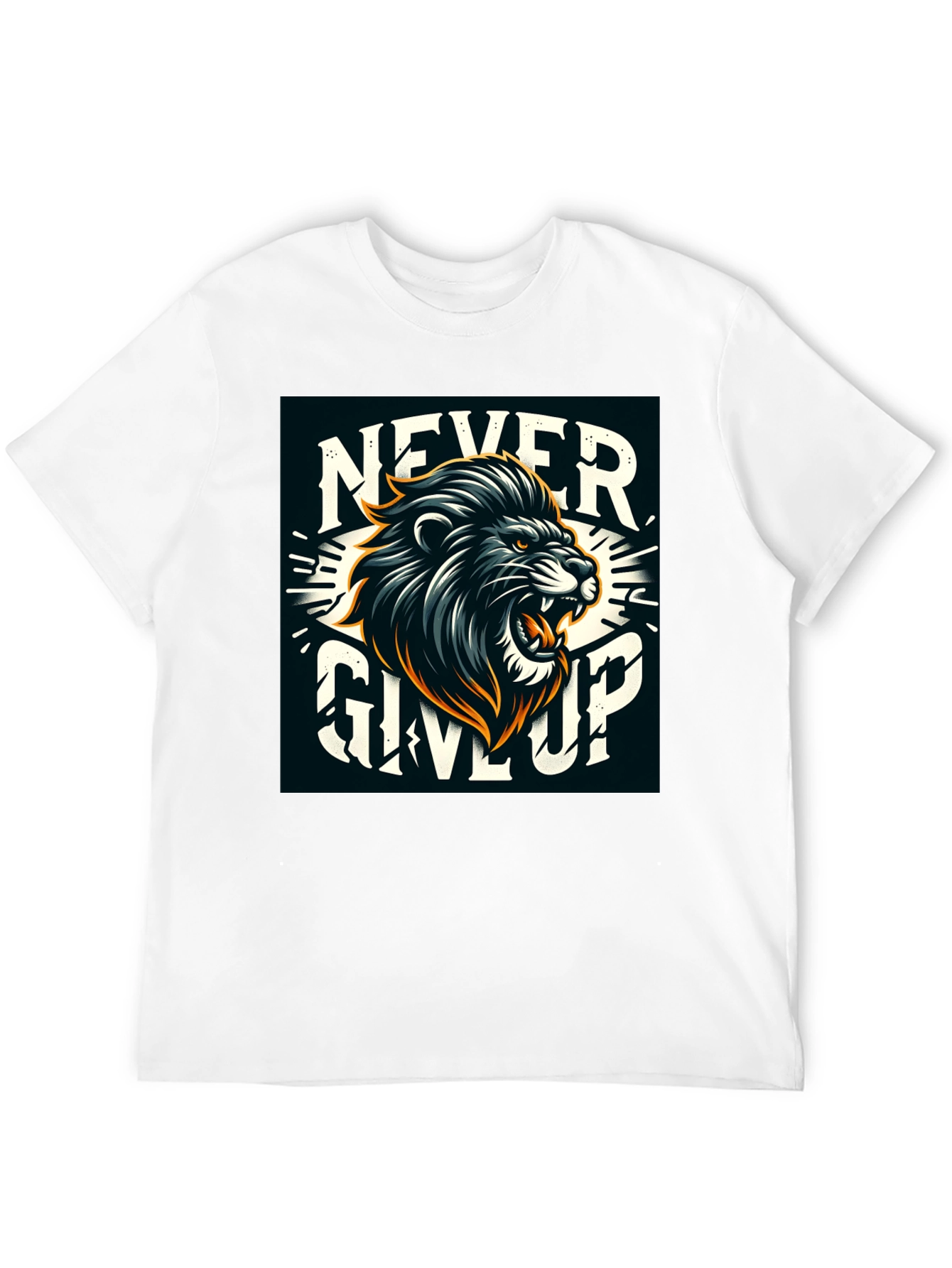 Lion Never Give Up Graphic Tee