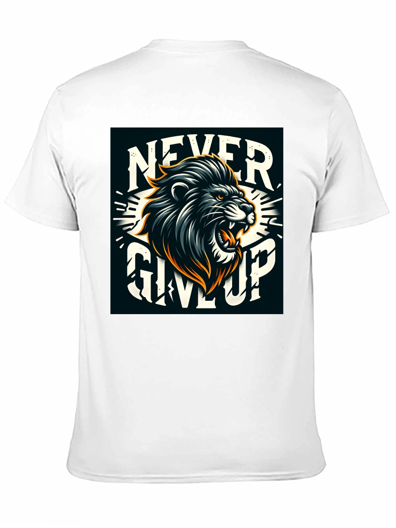 Lion Never Give Up Graphic Tee
