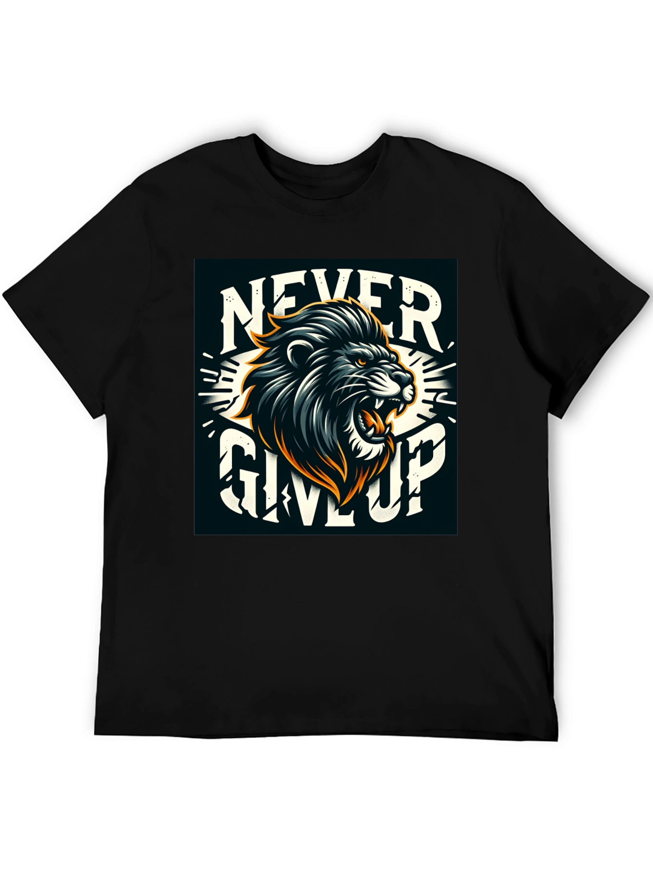 Lion Never Give Up Graphic Tee