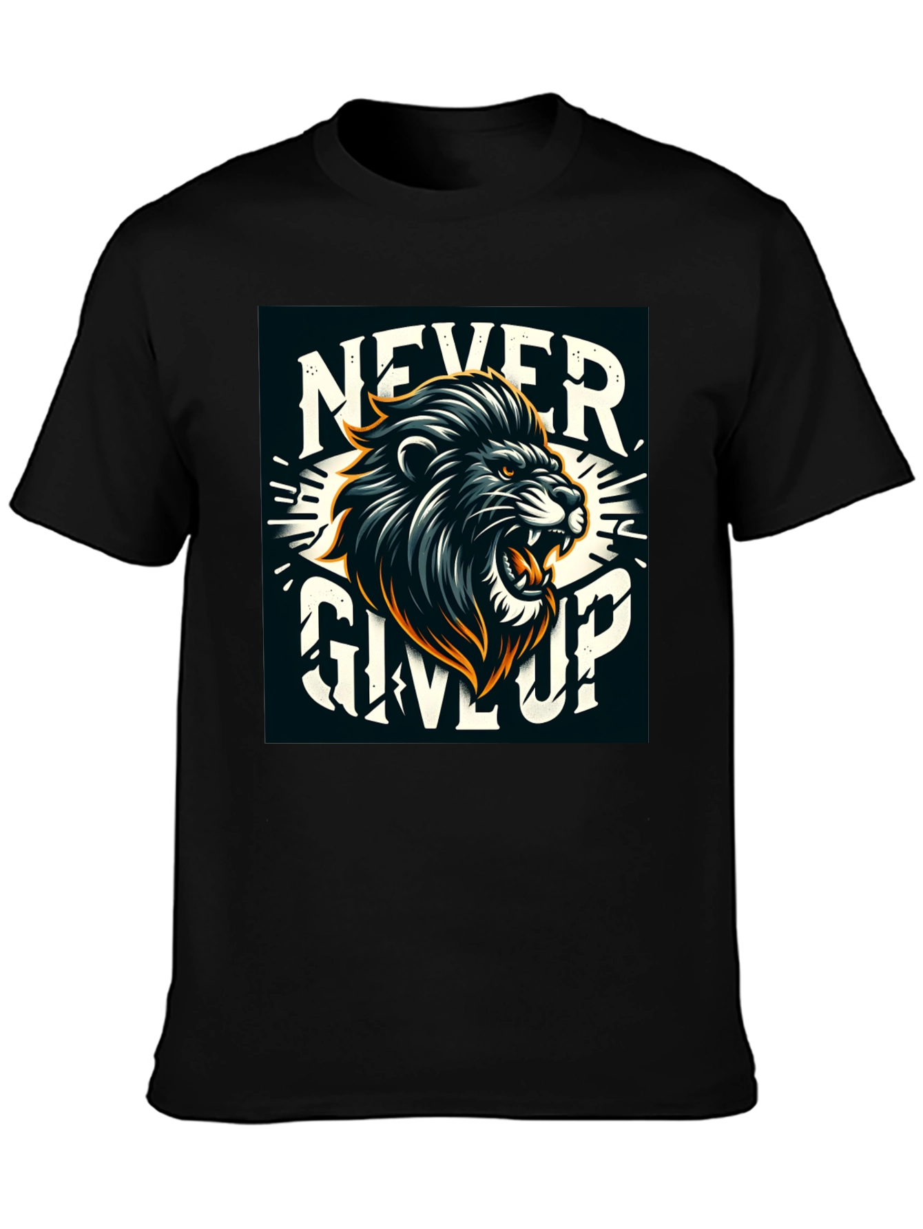 Lion Never Give Up Graphic Tee