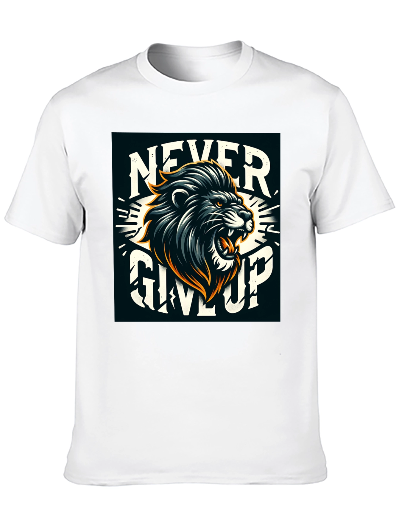 Lion Never Give Up Graphic Tee