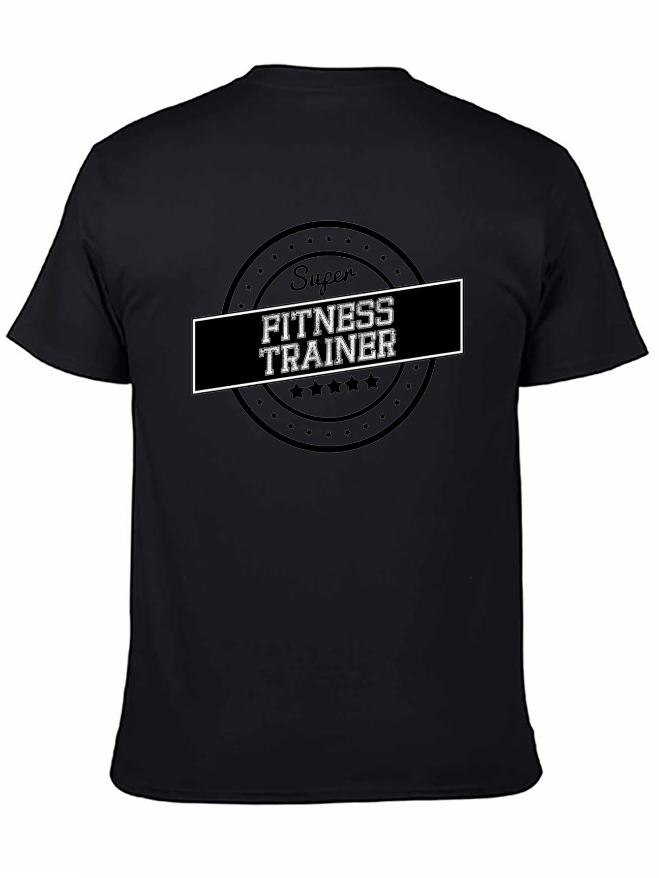 Super Fitness Trainer Graphic Black T-Shirt