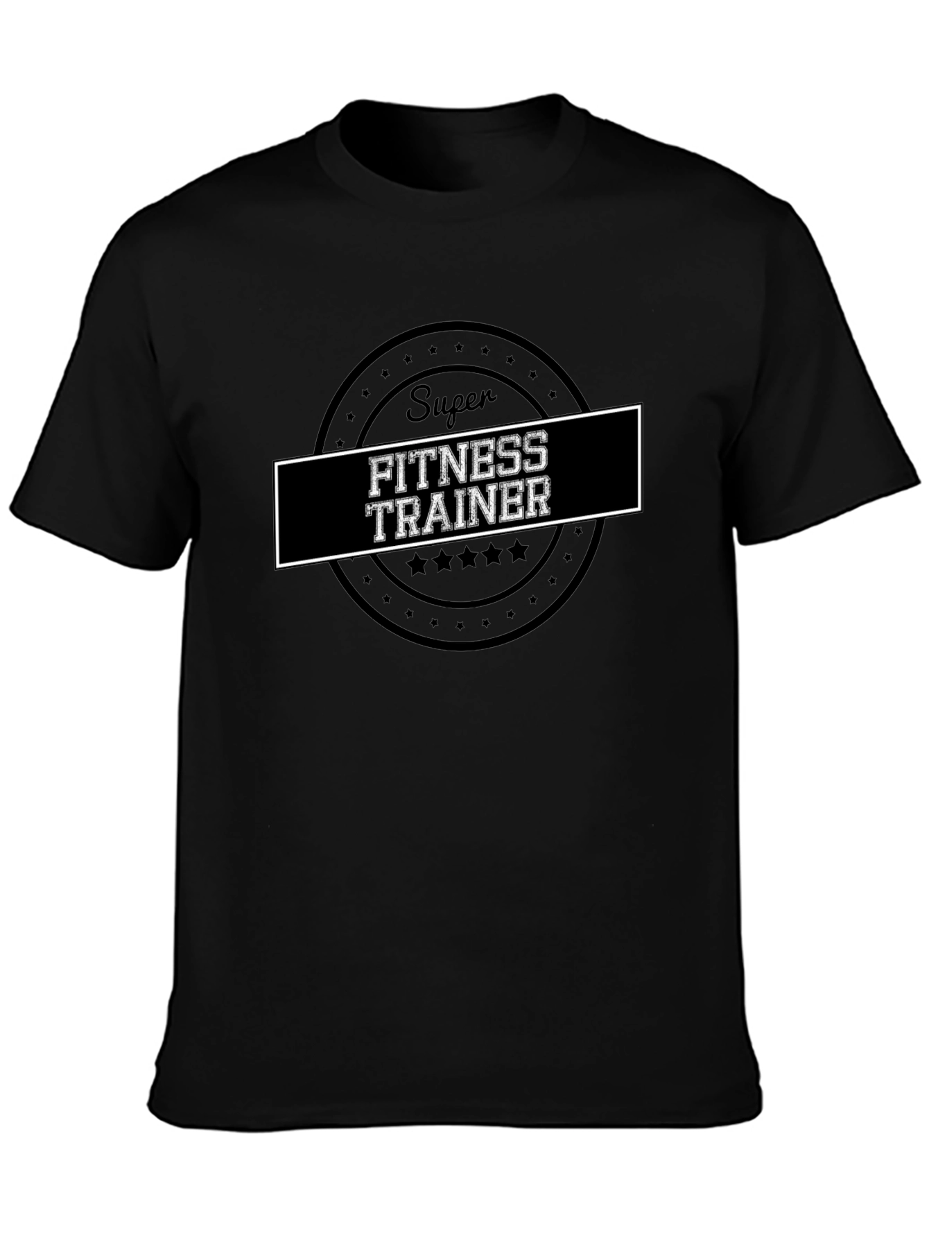 Super Fitness Trainer Graphic Black T-Shirt