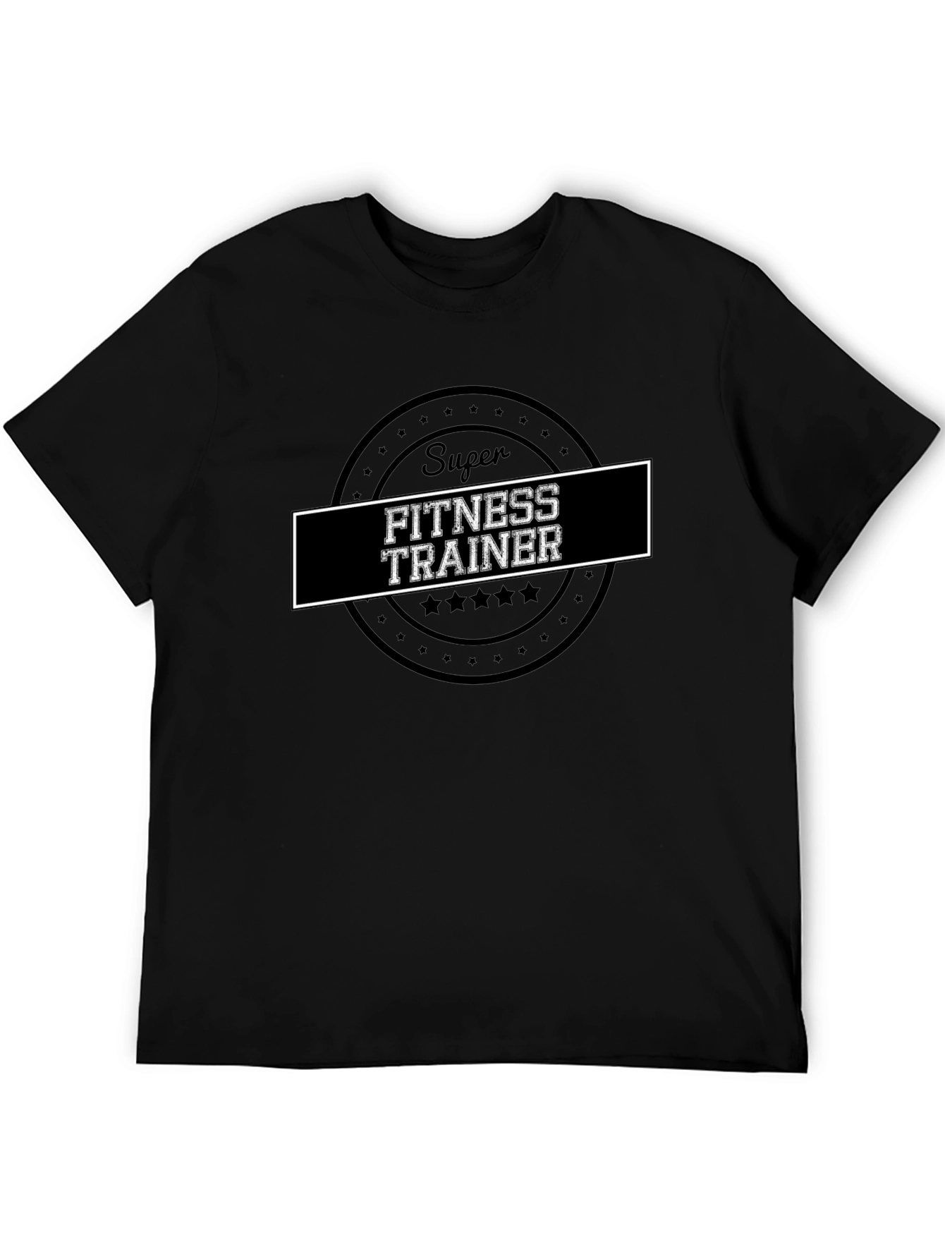 Super Fitness Trainer Graphic Black T-Shirt