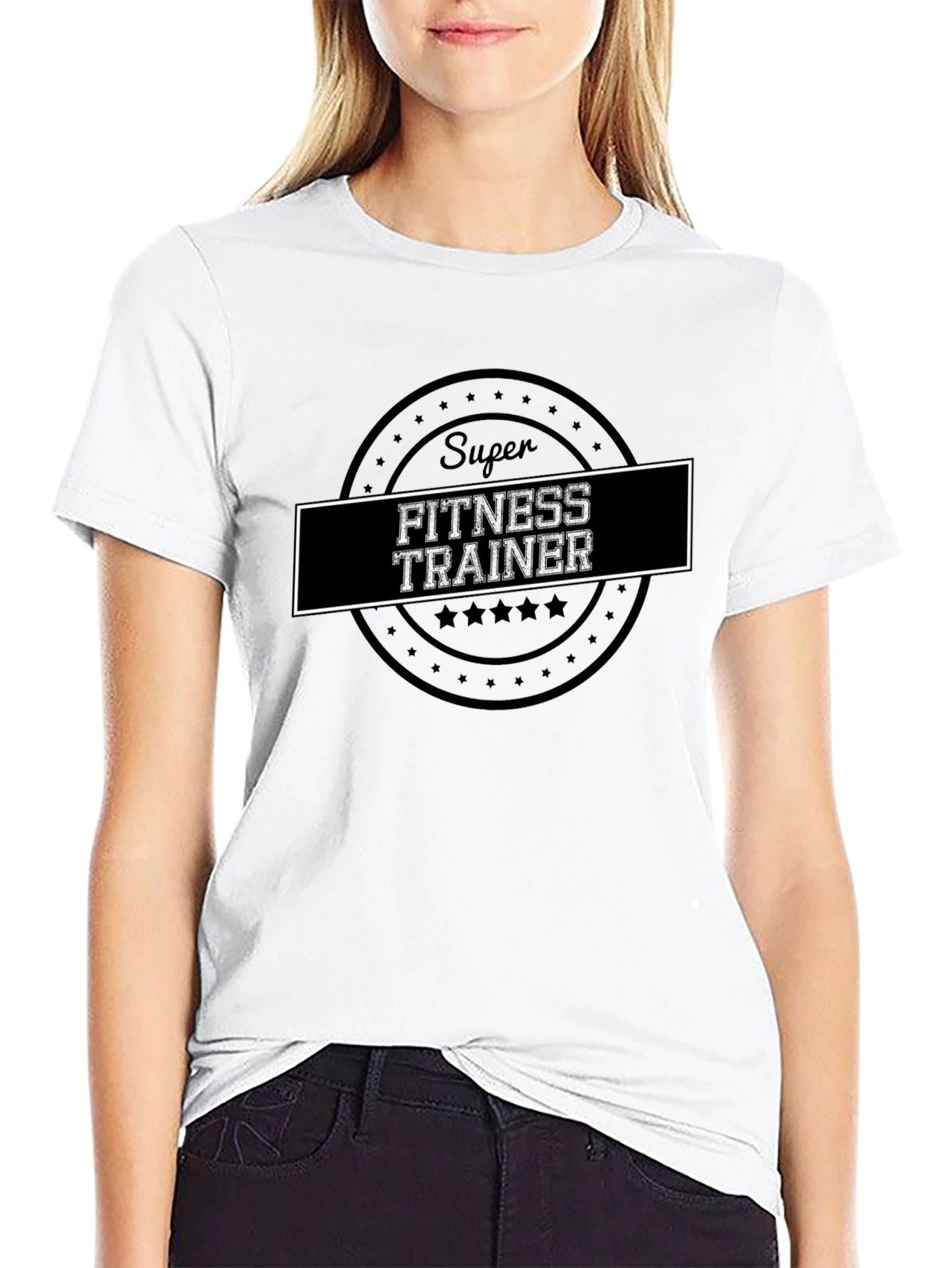 Super Fitness Trainer Graphic Black T-Shirt