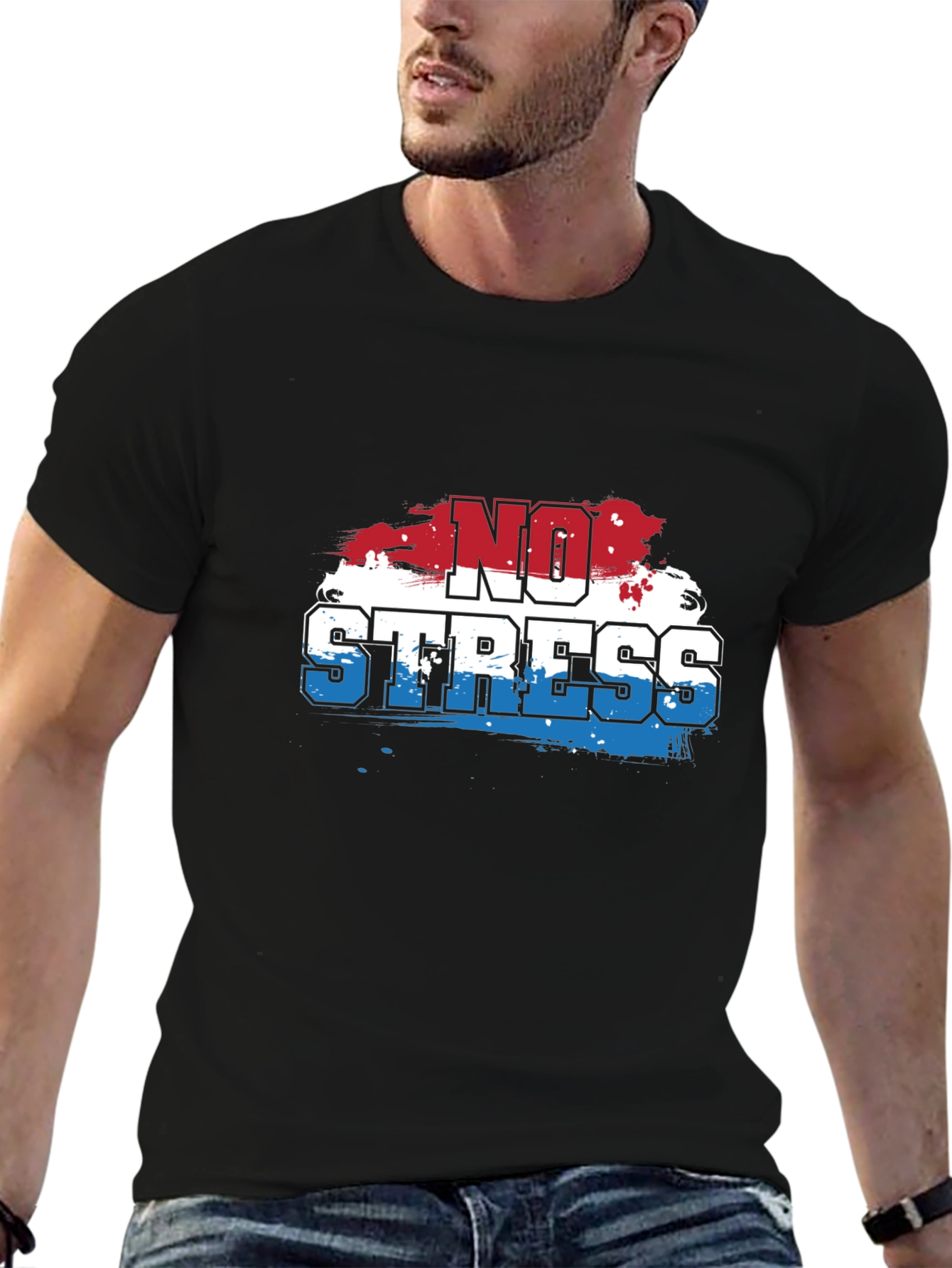 No Stress Graphic Tee - Casual Comfort