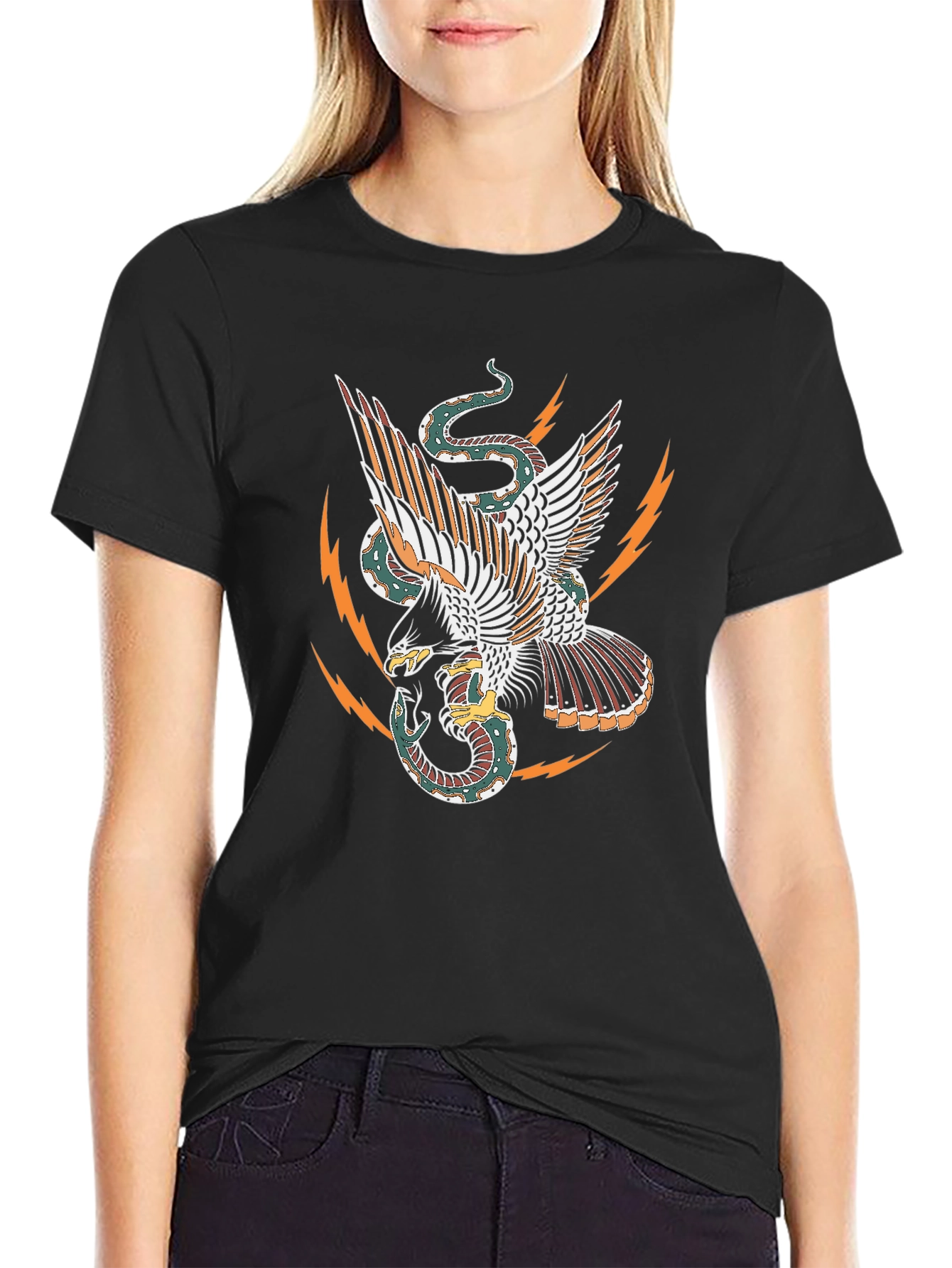 Eagle & Snake Graphic Tee - Black T-Shirt
