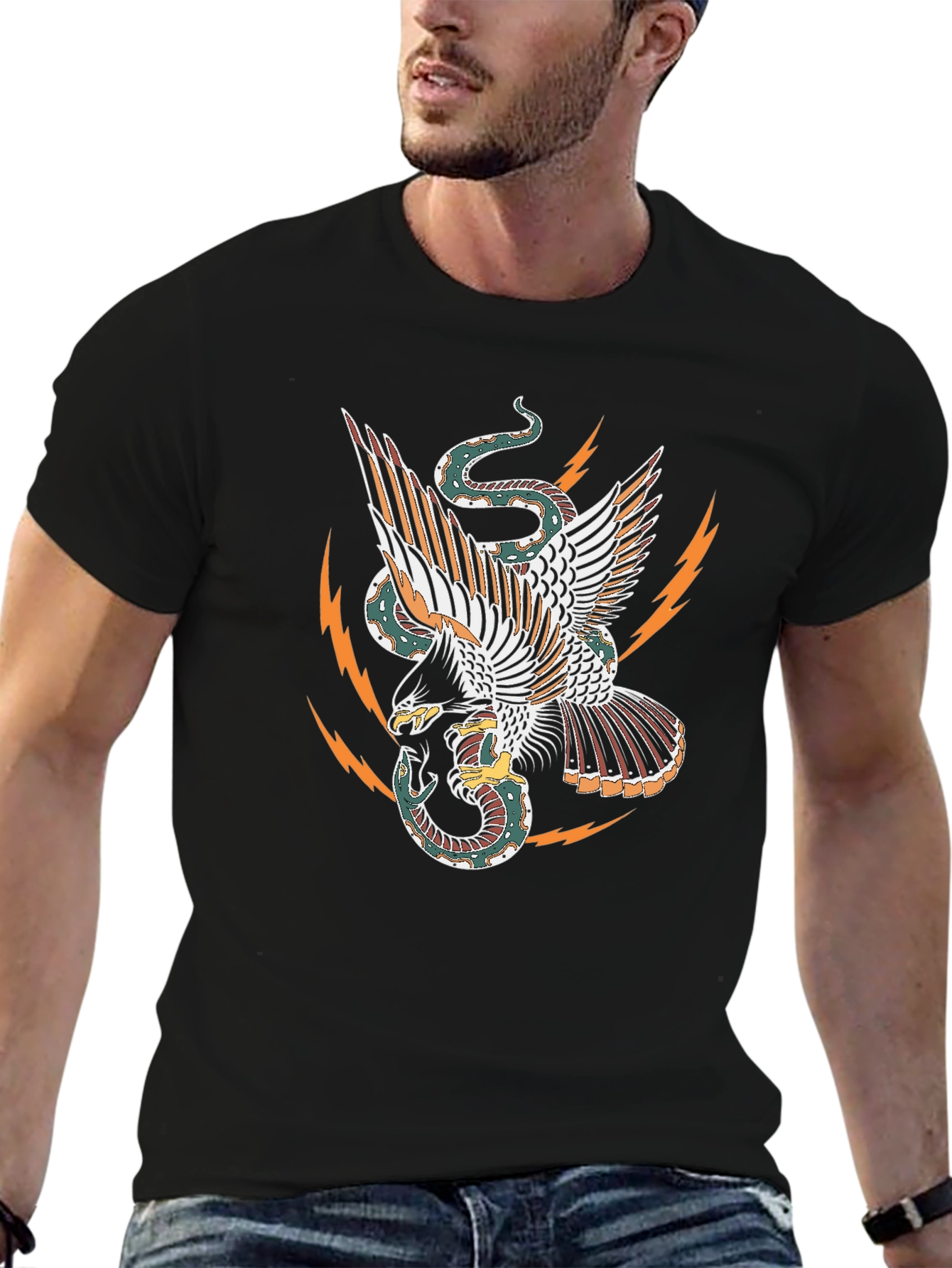 Eagle & Snake Graphic Tee - Black T-Shirt