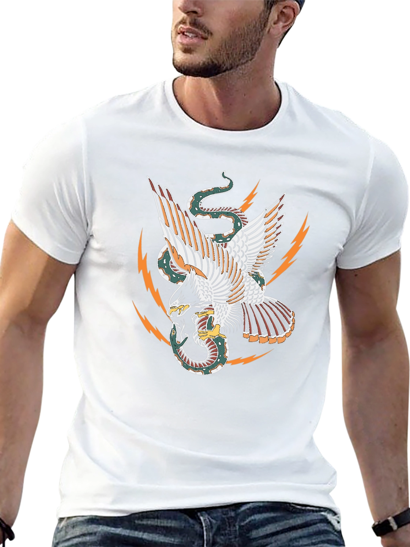 Eagle & Snake Graphic Tee - Black T-Shirt