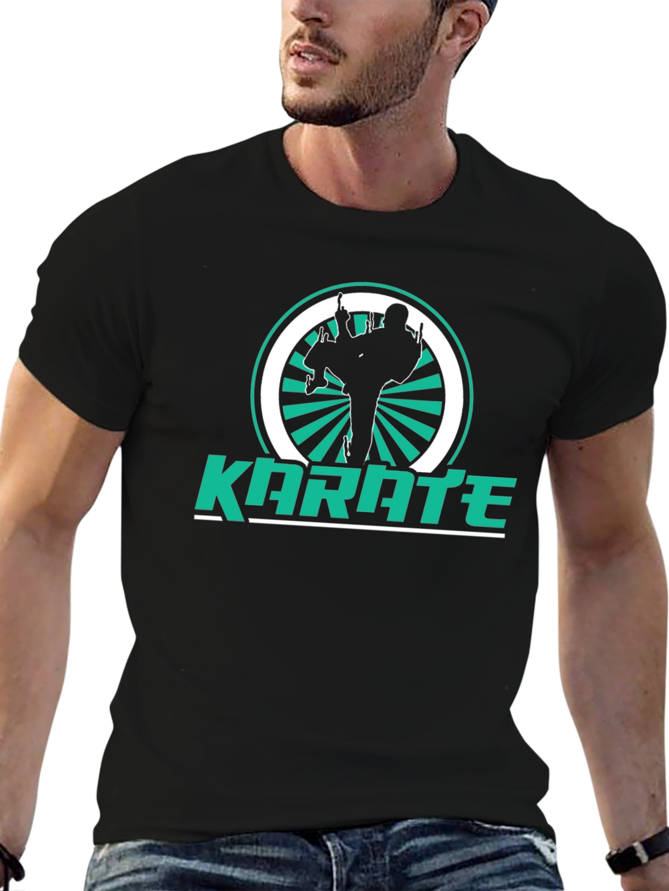 Karate Silhouette Graphic T-Shirt