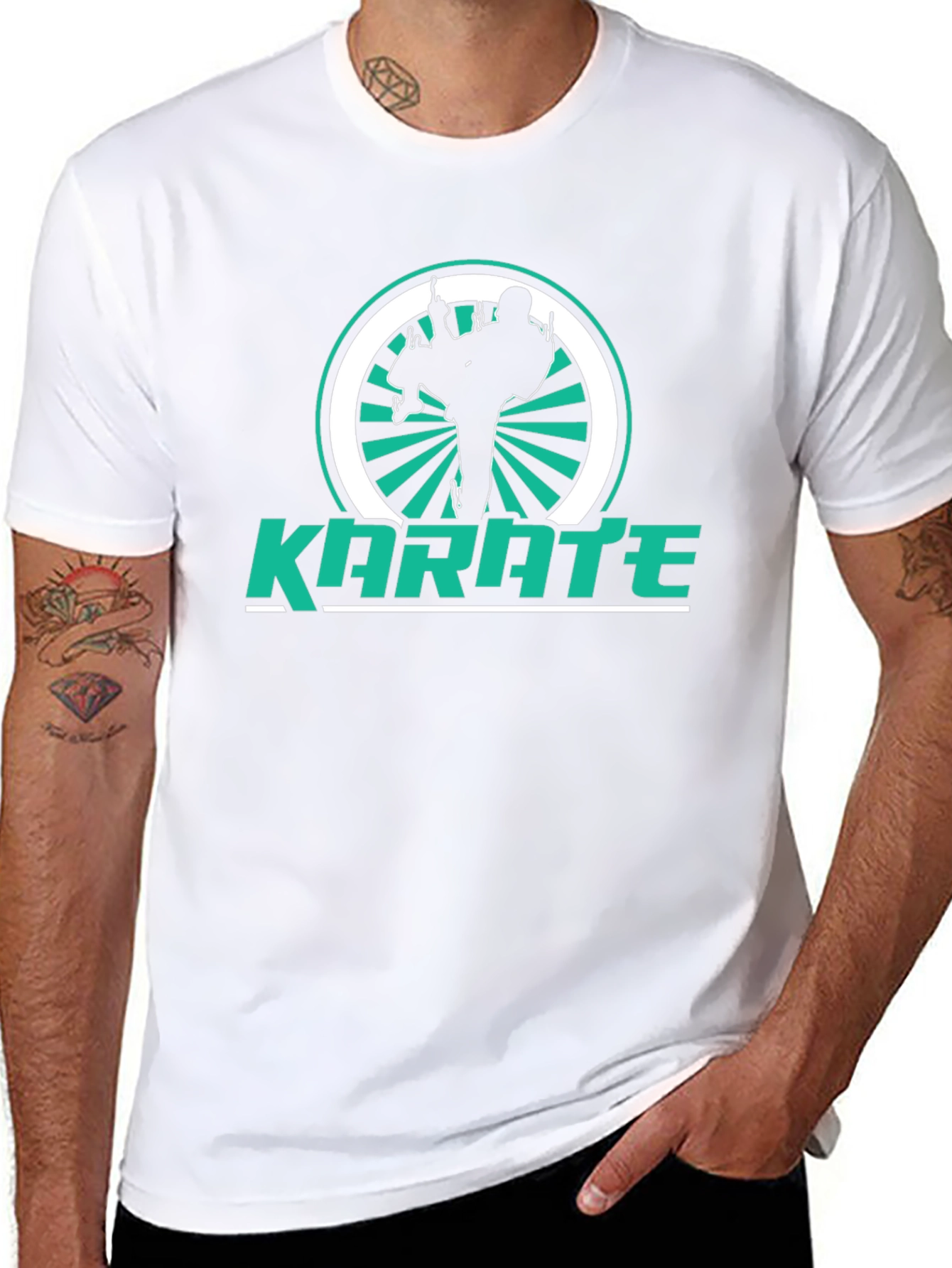 Karate Silhouette Graphic T-Shirt