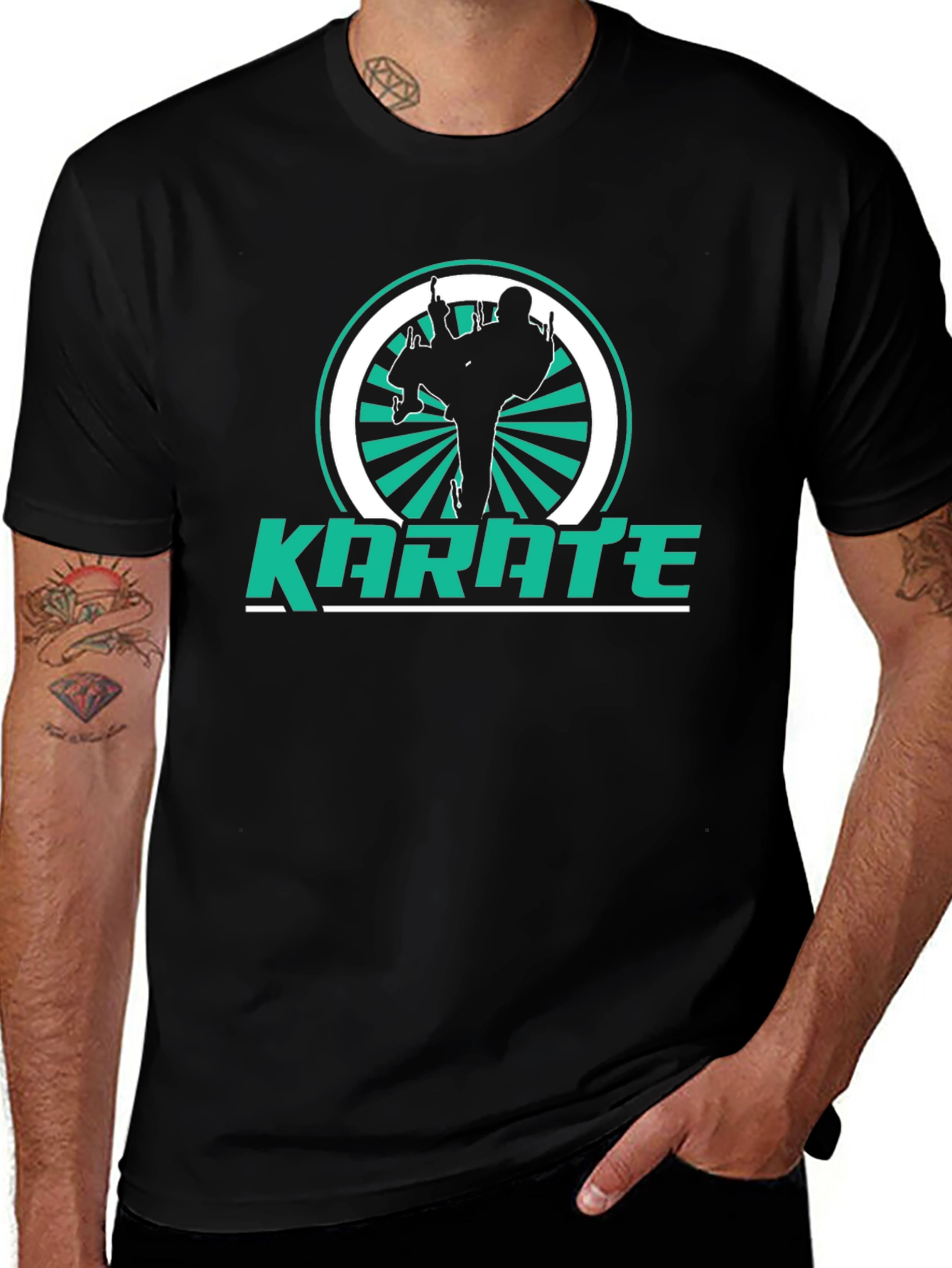 Karate Silhouette Graphic T-Shirt