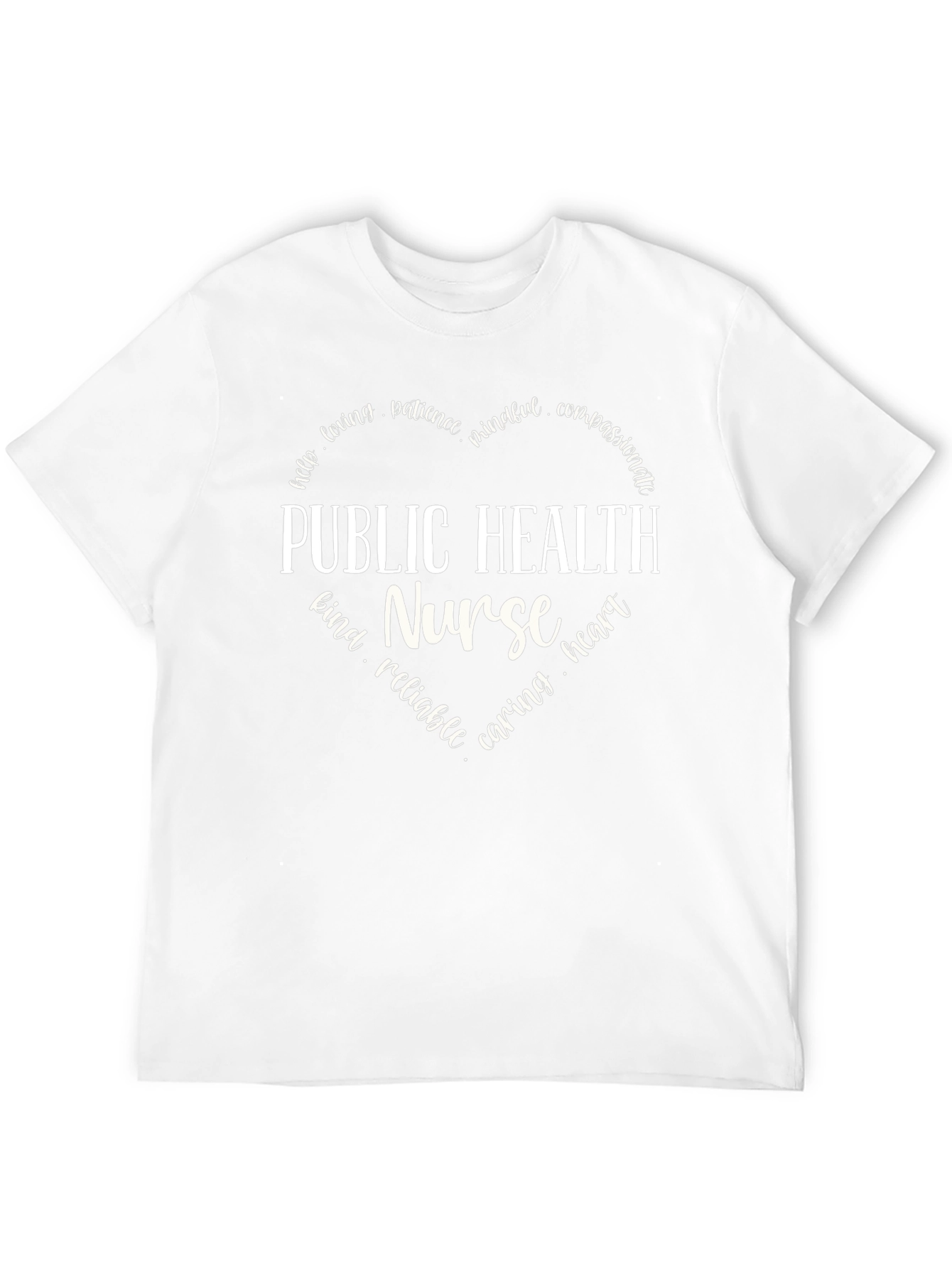 Public Health Nurse Heart Graphic Tee - Black