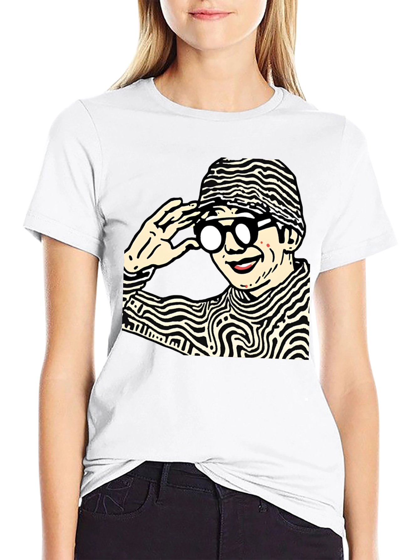 Funky Graphic Print Black Cotton T-Shirt