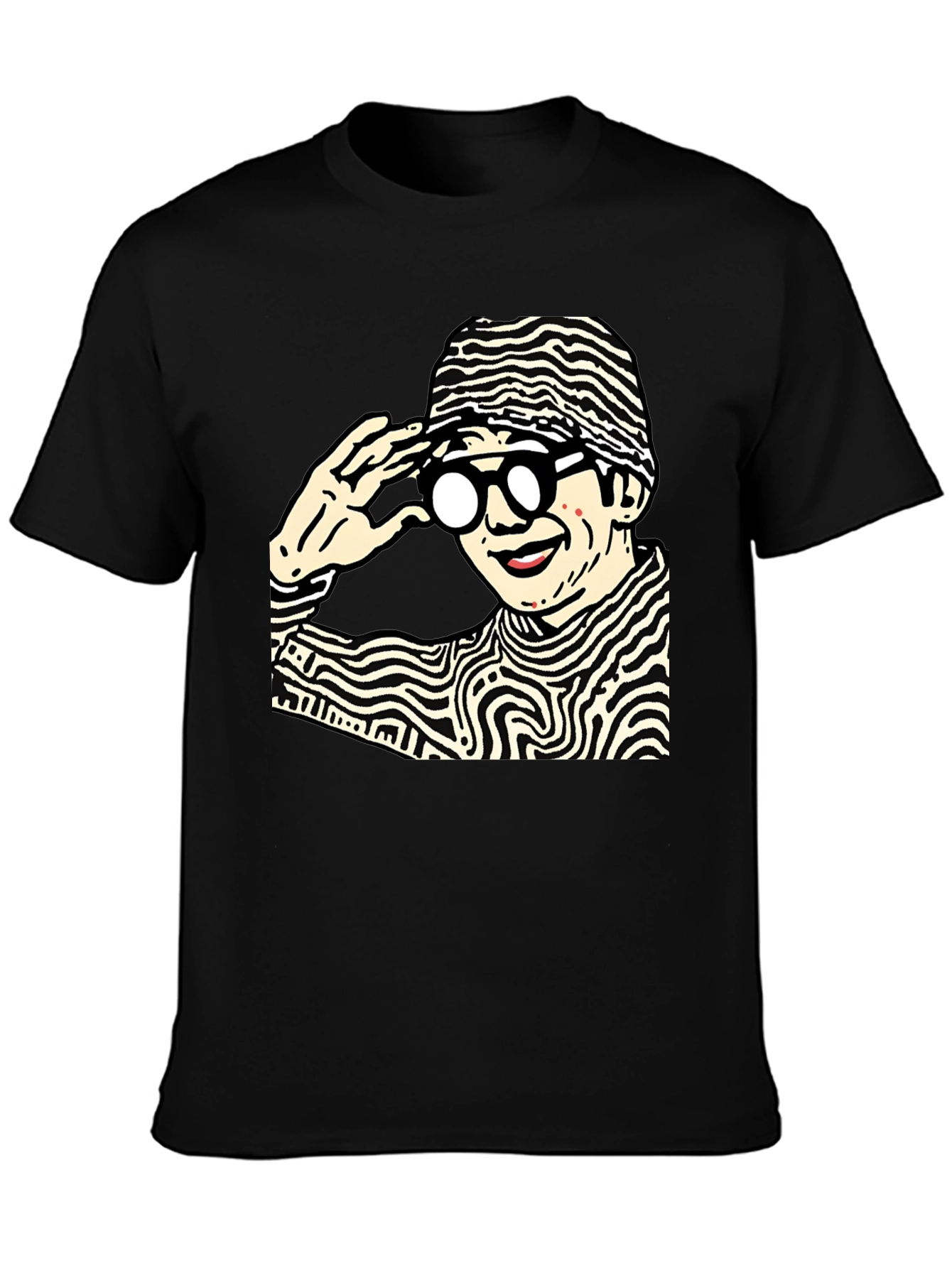Funky Graphic Print Black Cotton T-Shirt
