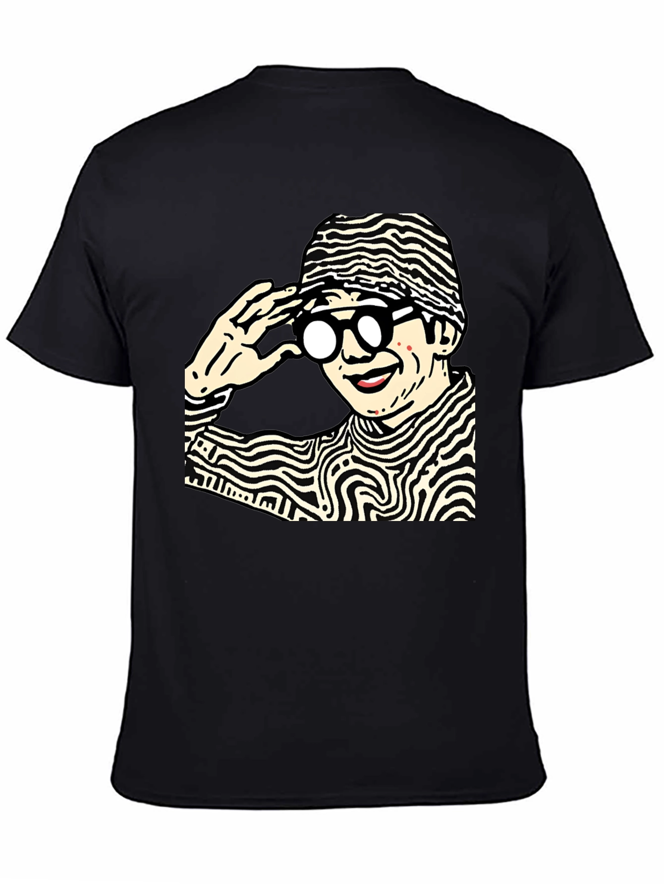 Funky Graphic Print Black Cotton T-Shirt