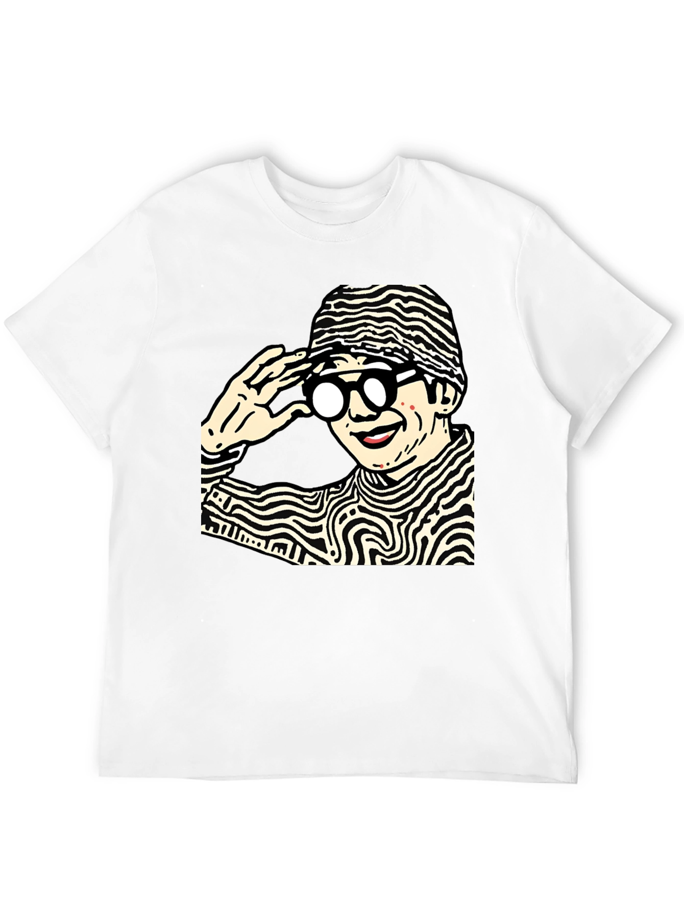 Funky Graphic Print Black Cotton T-Shirt