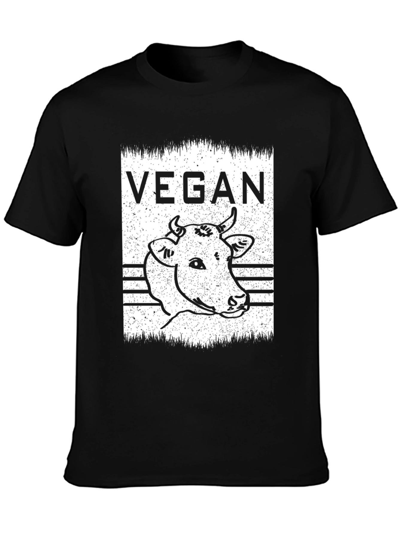 Vegan Cow Graphic T-Shirt - Unisex Black Tee