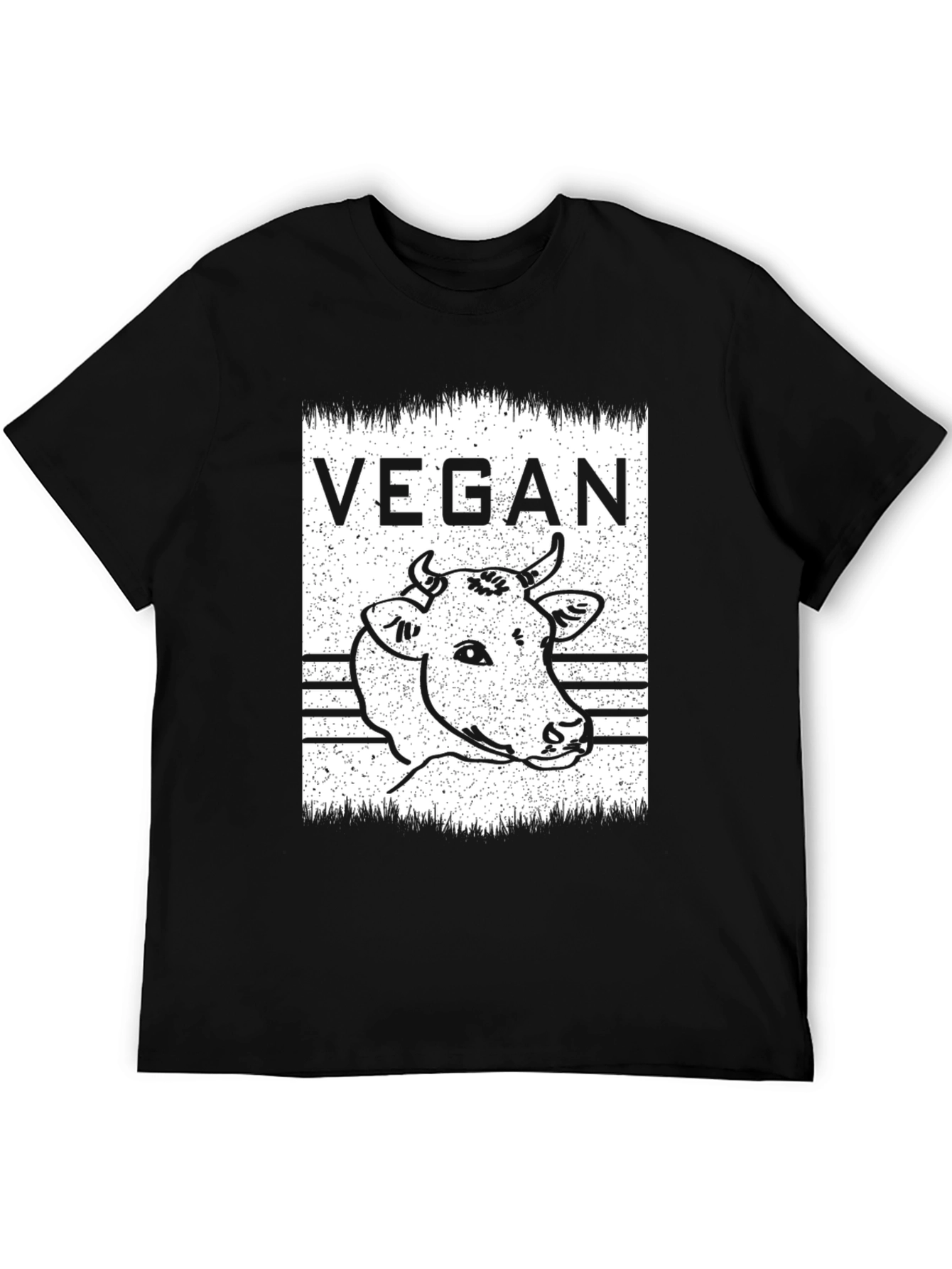 Vegan Cow Graphic T-Shirt - Unisex Black Tee