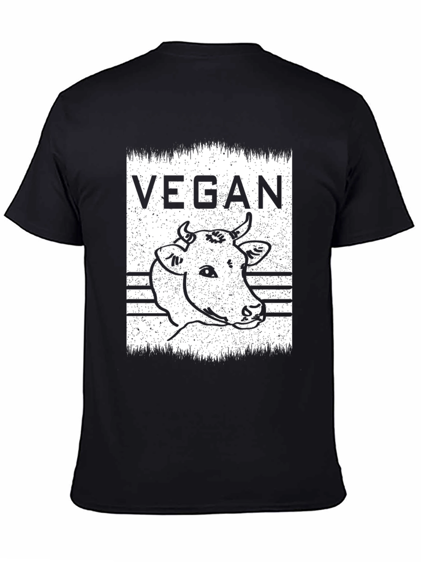 Vegan Cow Graphic T-Shirt - Unisex Black Tee