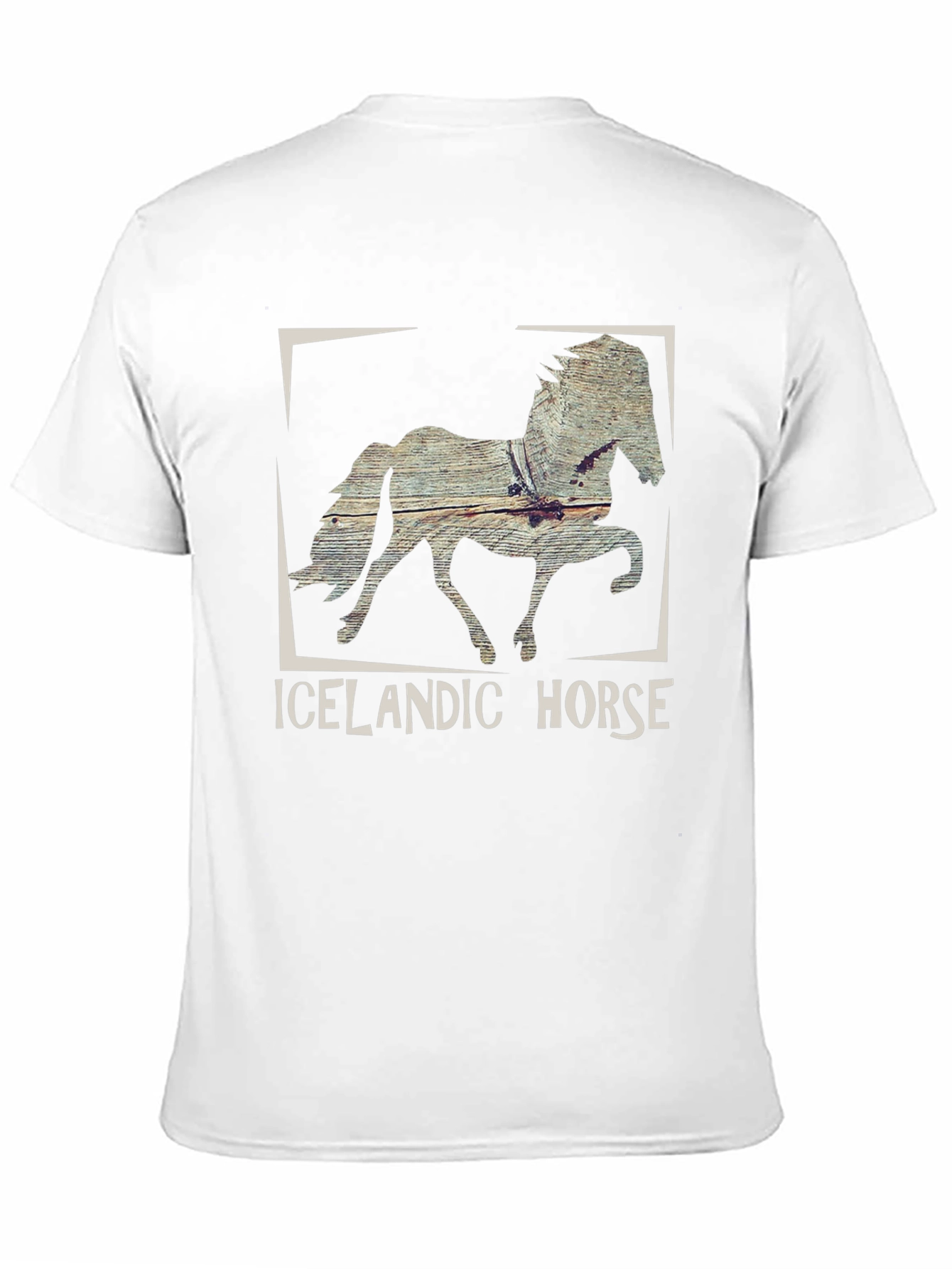 Icelandic Horse Graphic Tee - Black Cotton T-Shirt
