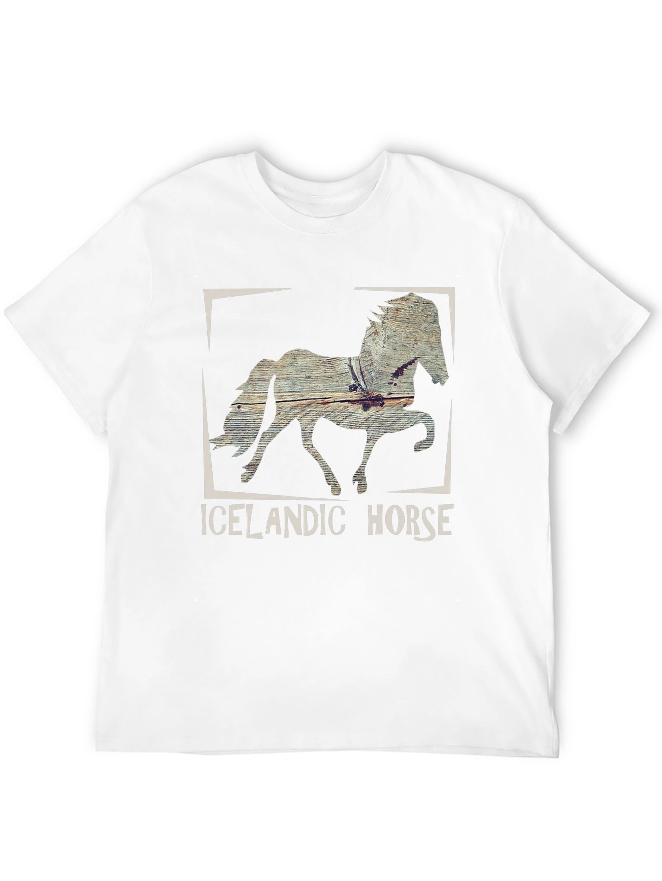 Icelandic Horse Graphic Tee - Black Cotton T-Shirt