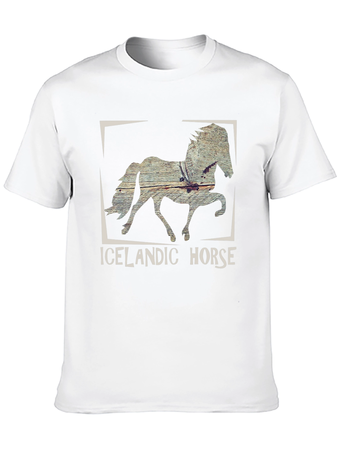 Icelandic Horse Graphic Tee - Black Cotton T-Shirt