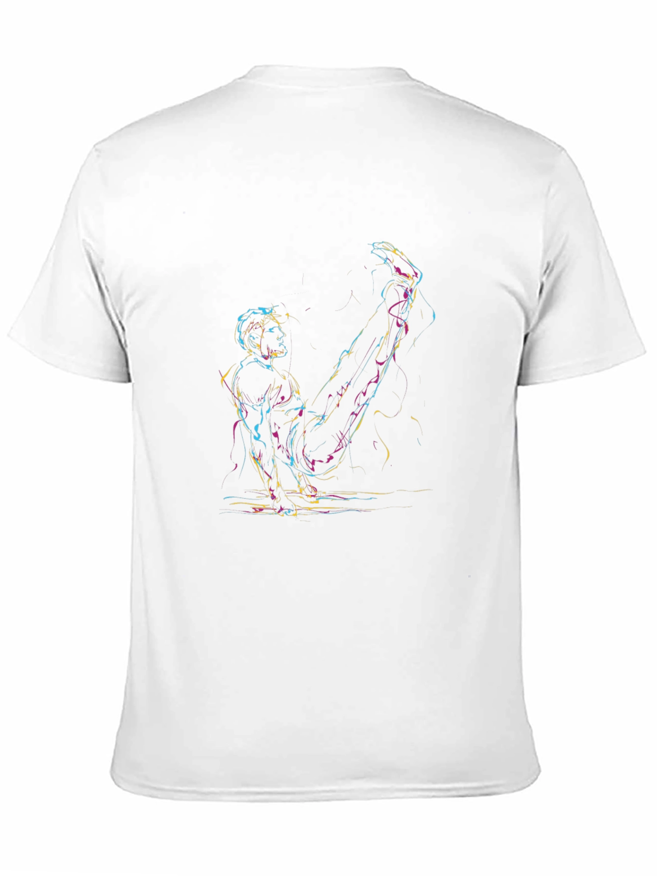 Abstract Athlete Graphic T-Shirt - Black