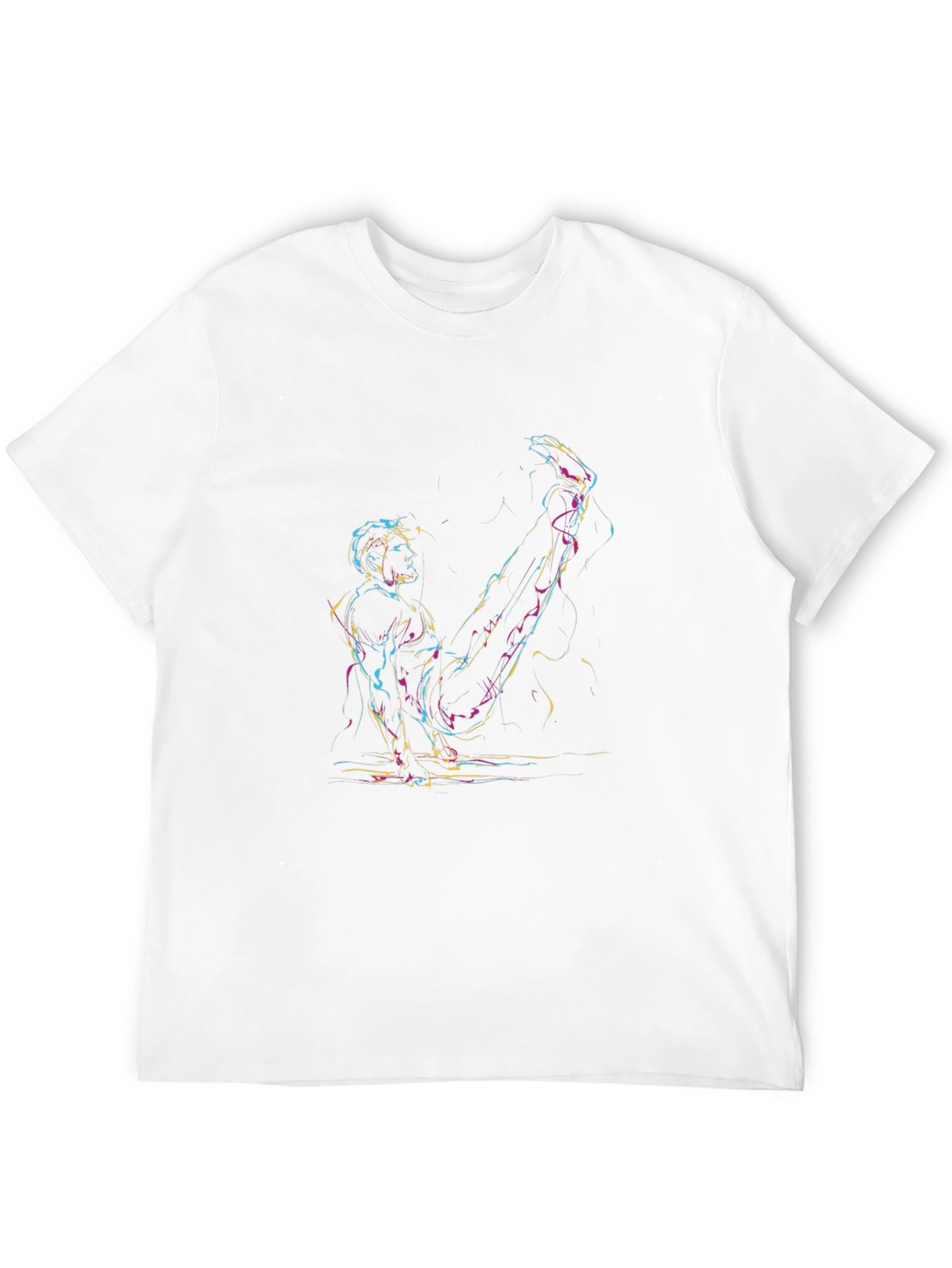 Abstract Athlete Graphic T-Shirt - Black