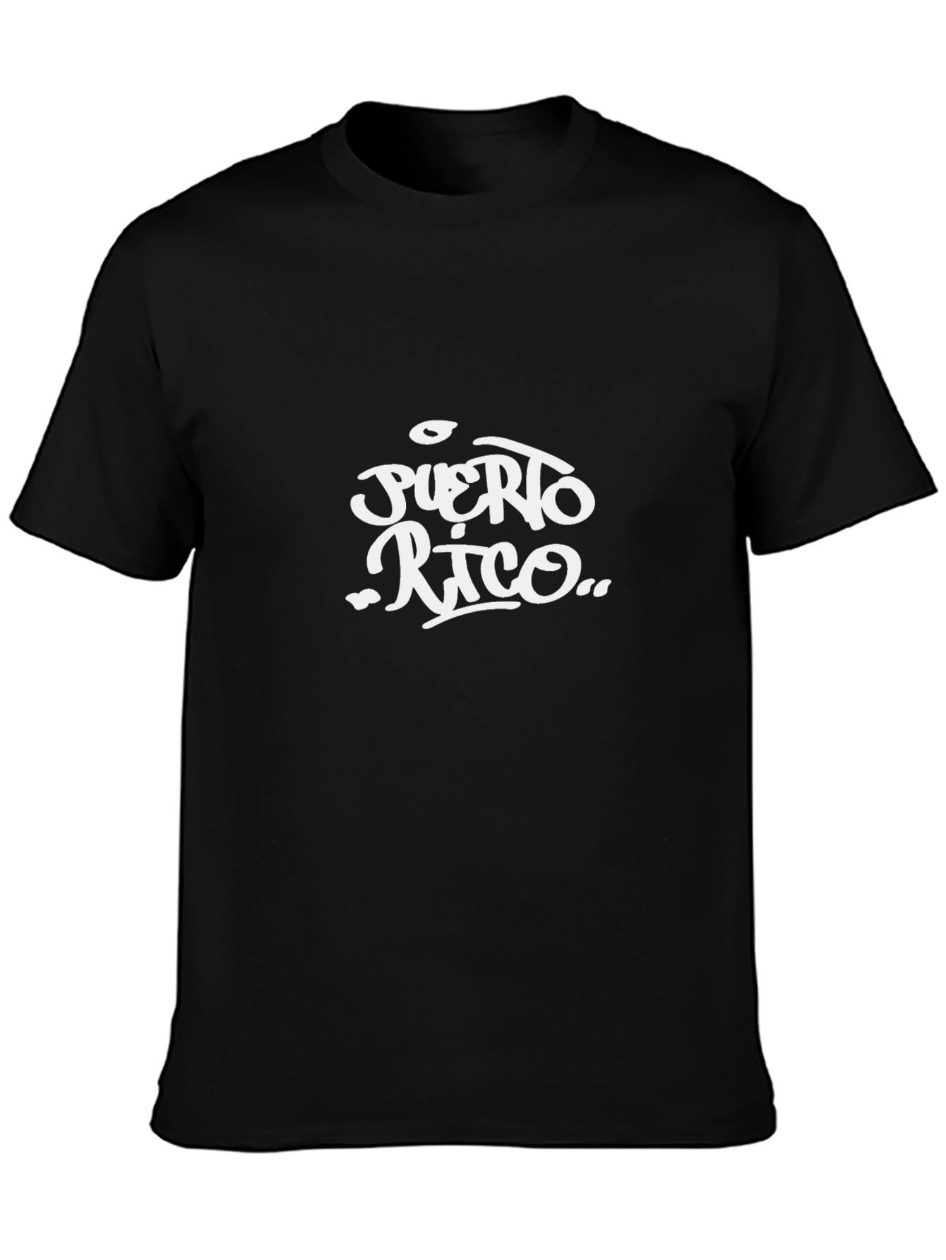 Puerto Rico Graphic Tee - Black Cotton Shirt