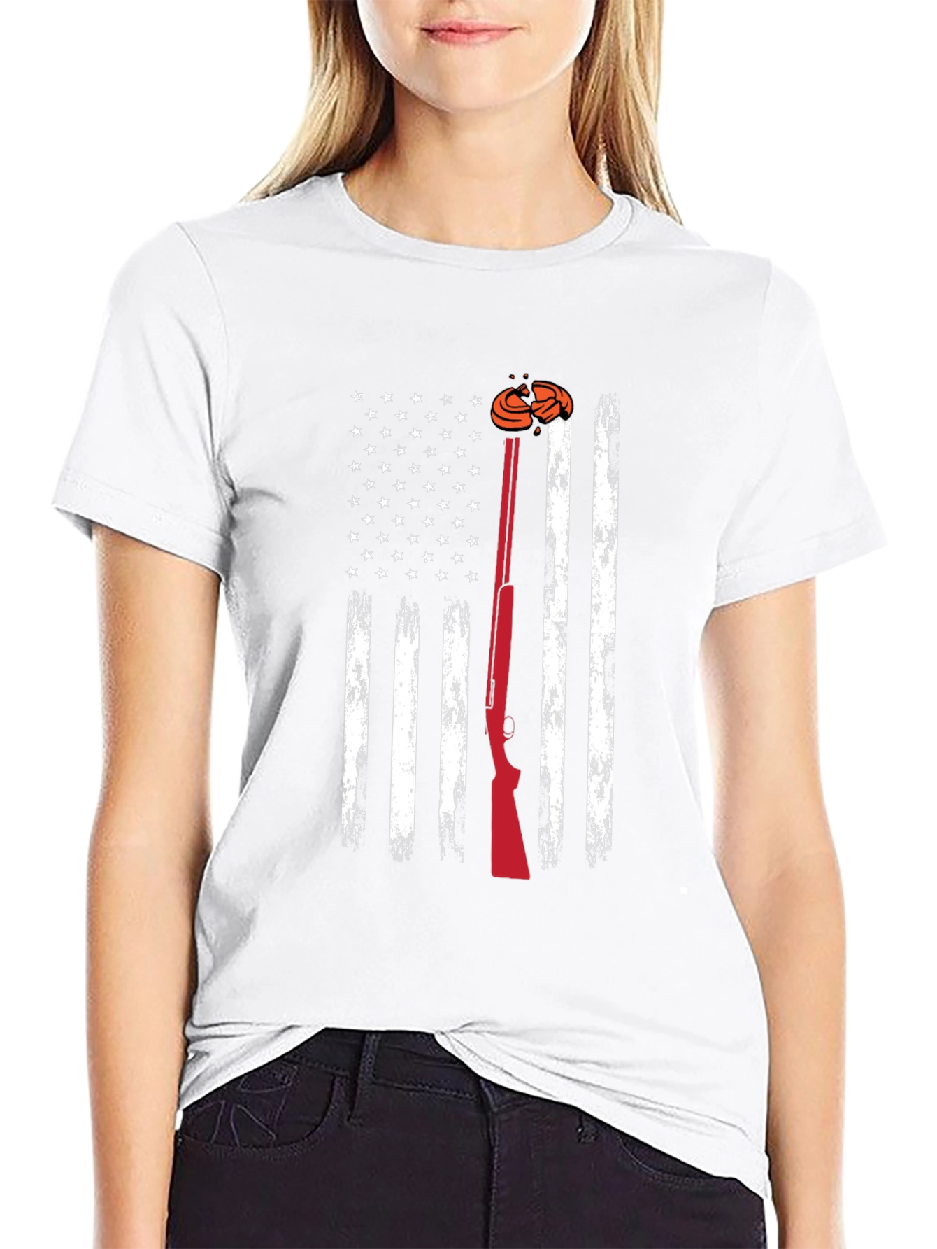 American Flag Clay Shooting T-Shirt