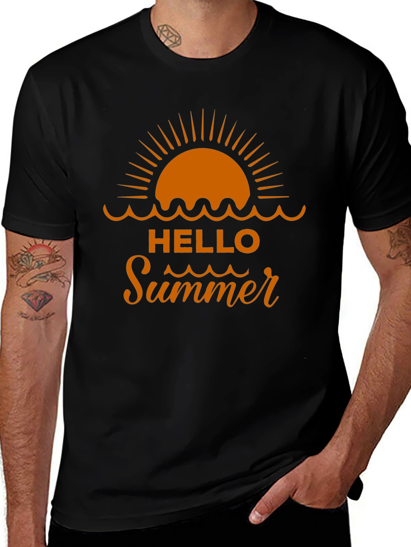 Hello Summer Graphic Tee - Beach Vacation Shirt