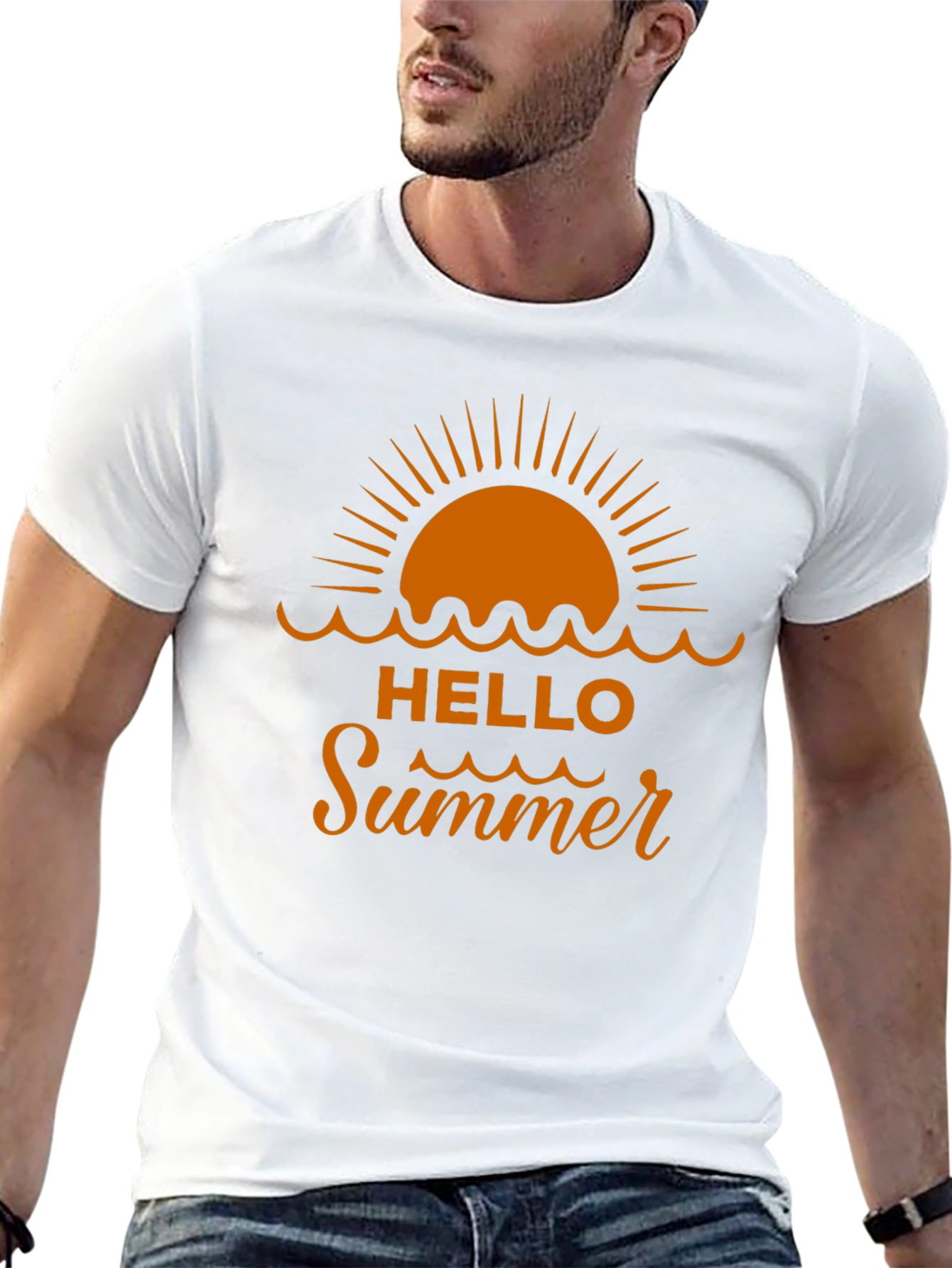 Hello Summer Graphic Tee - Beach Vacation Shirt