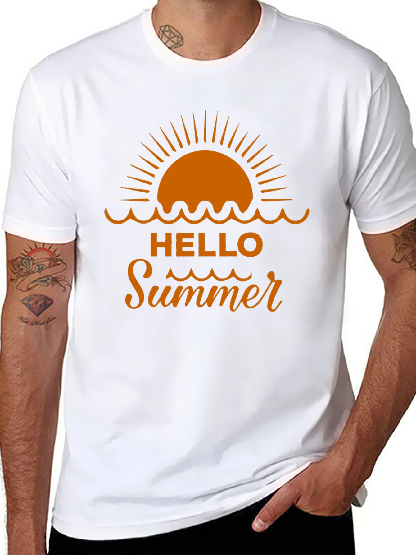 Hello Summer Graphic Tee - Beach Vacation Shirt