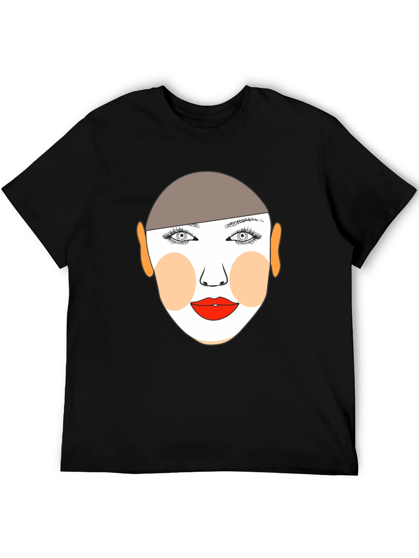 Graphic Face Tee - Stylish Black T-Shirt