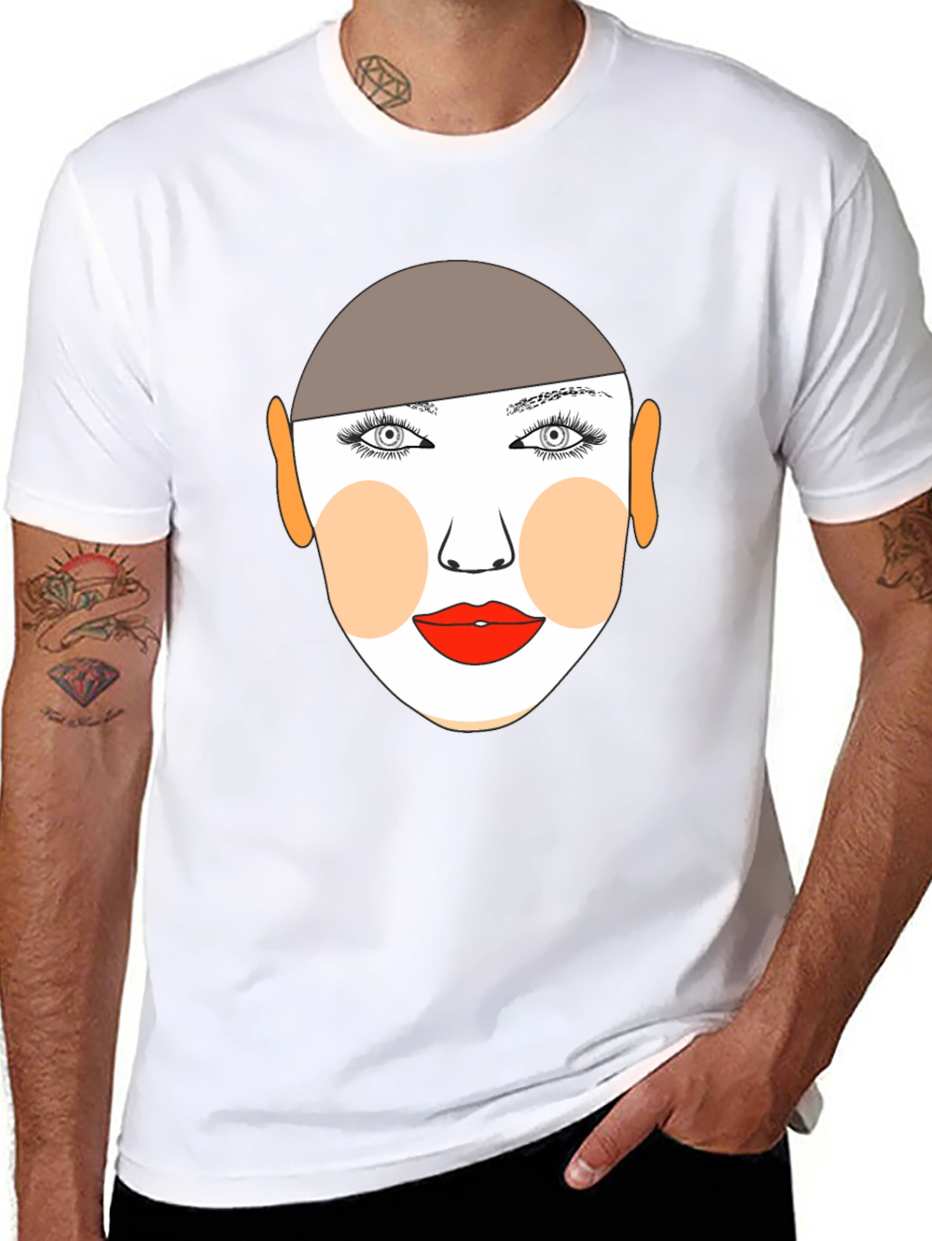 Graphic Face Tee - Stylish Black T-Shirt