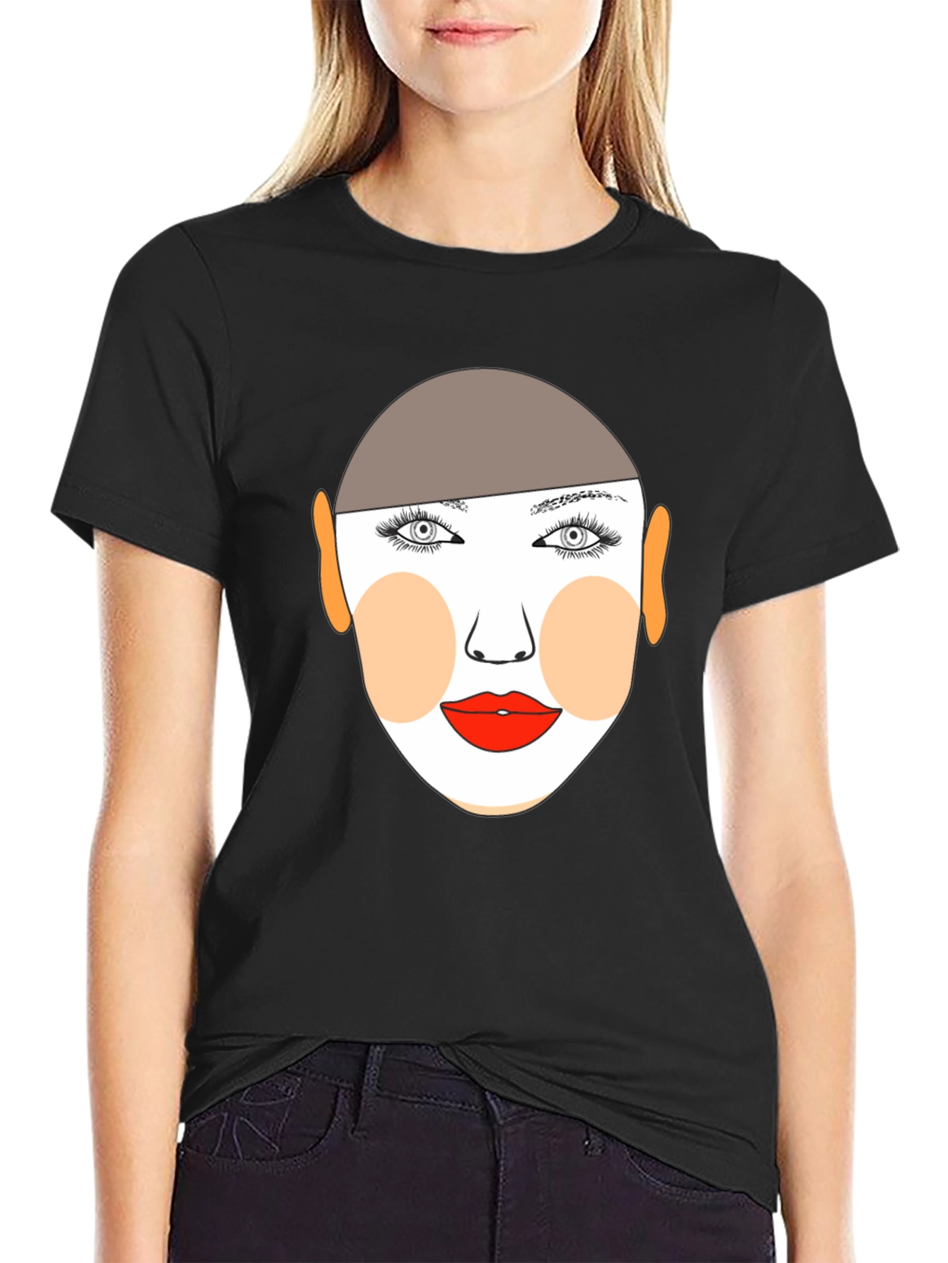 Graphic Face Tee - Stylish Black T-Shirt