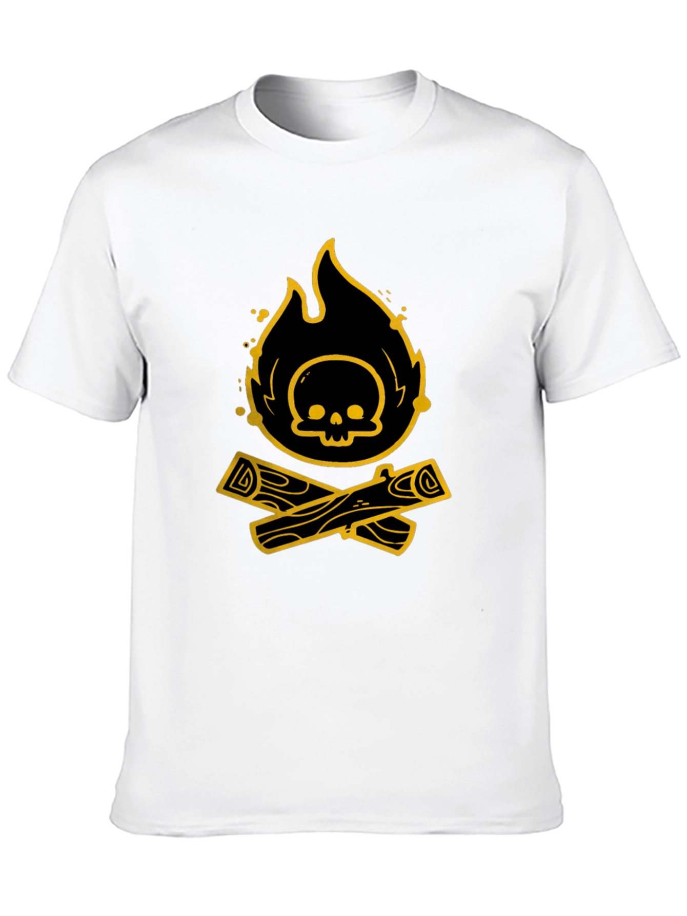 Skull Bonfire Graphic Tee - Black