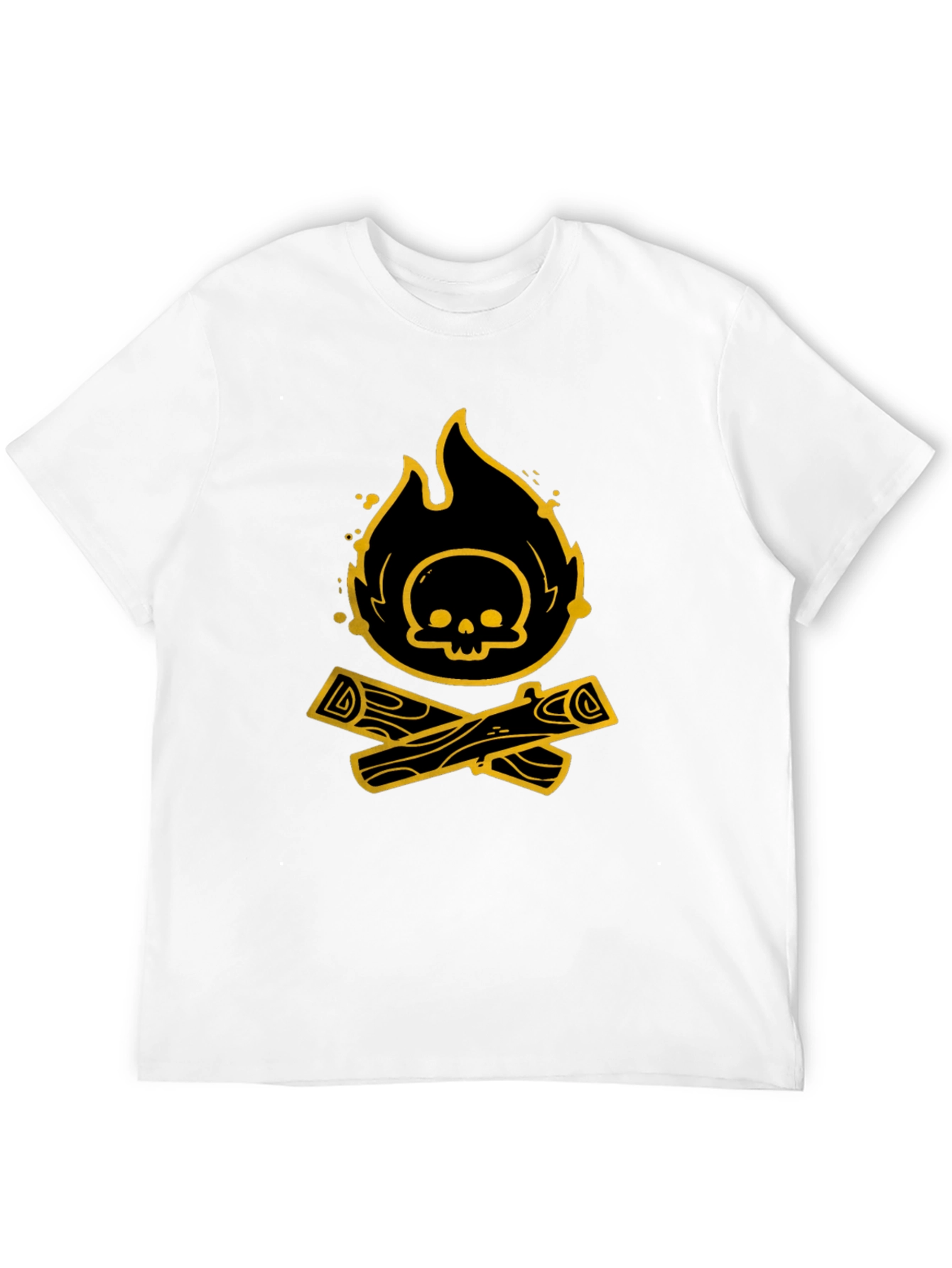 Skull Bonfire Graphic Tee - Black