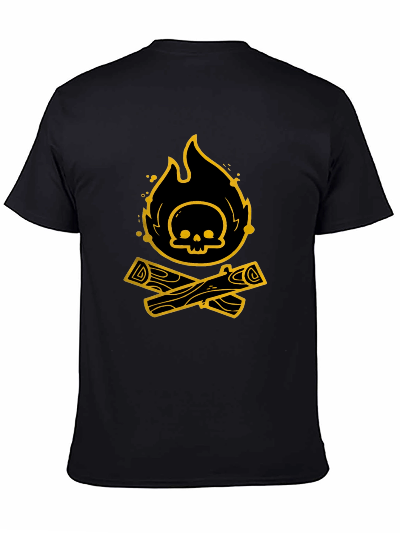 Skull Bonfire Graphic Tee - Black
