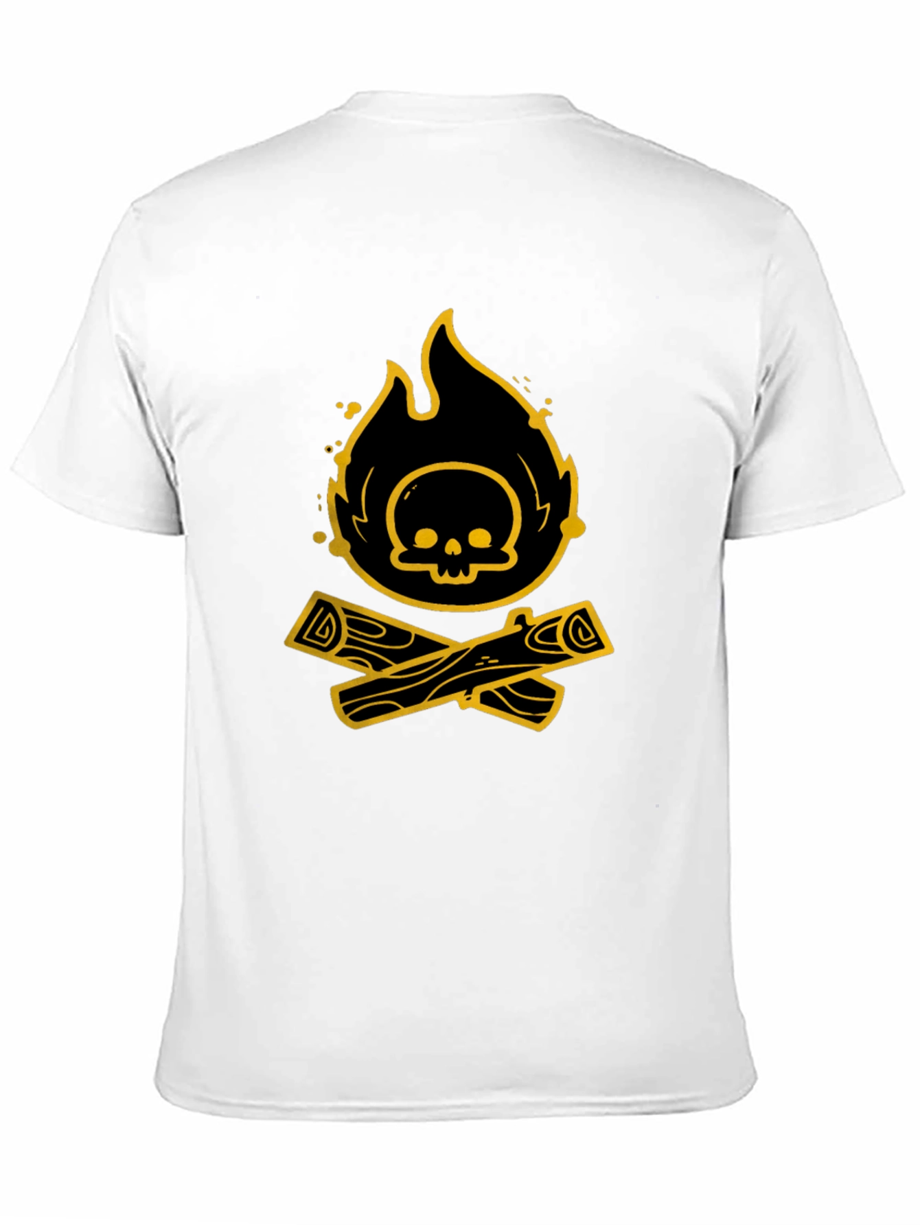 Skull Bonfire Graphic Tee - Black