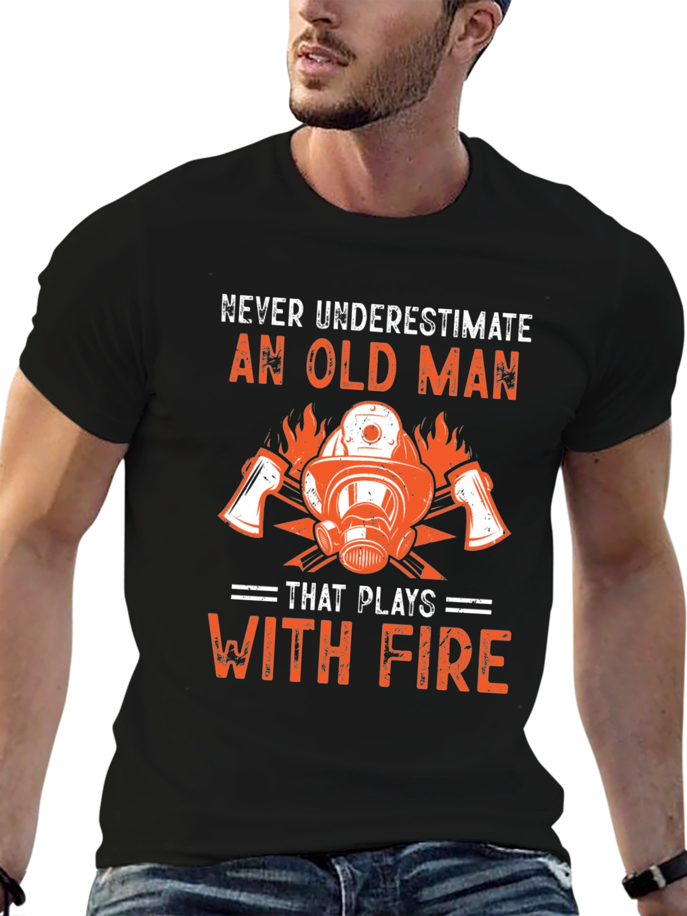 Firefighter Old Man T-Shirt