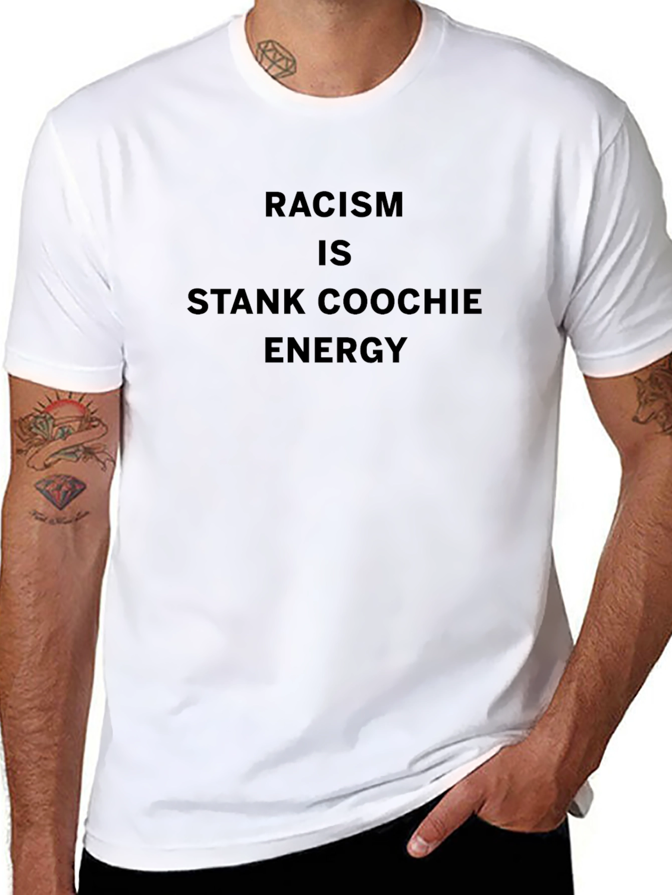 Racism is Stank Coochie Energy Graphic Tee