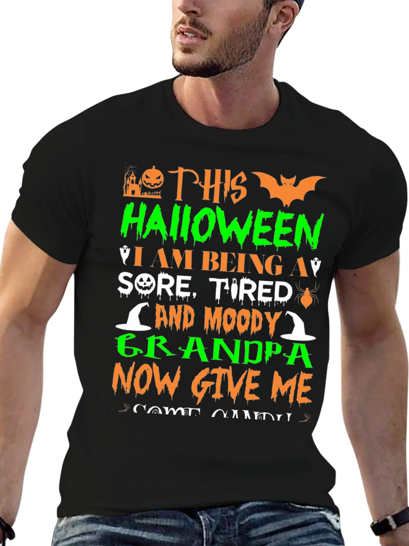 Halloween Grandpa T-Shirt: Sore Tired Moody