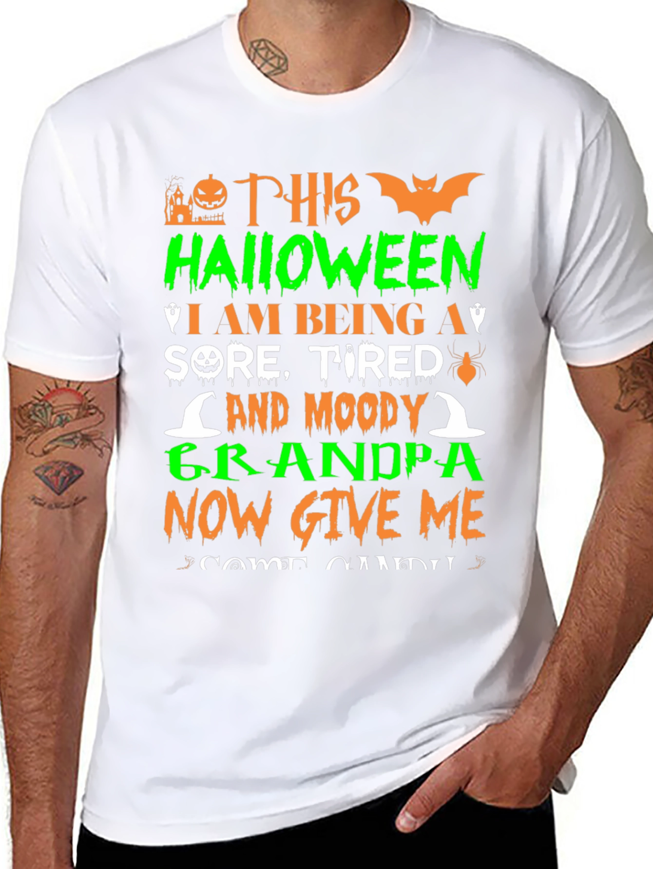 Halloween Grandpa T-Shirt: Sore Tired Moody