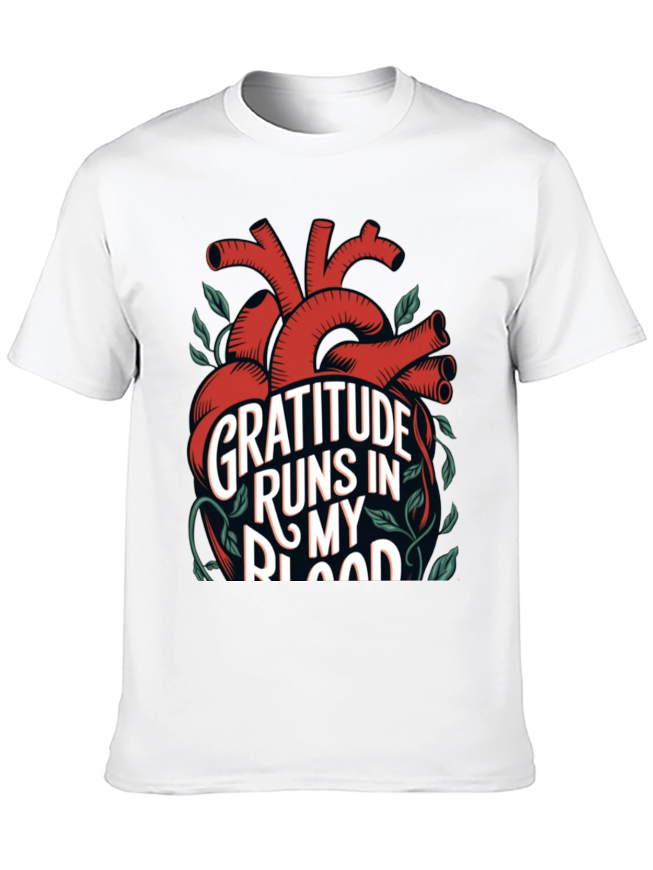 Gratitude Heart T-Shirt - Runs in My Blood
