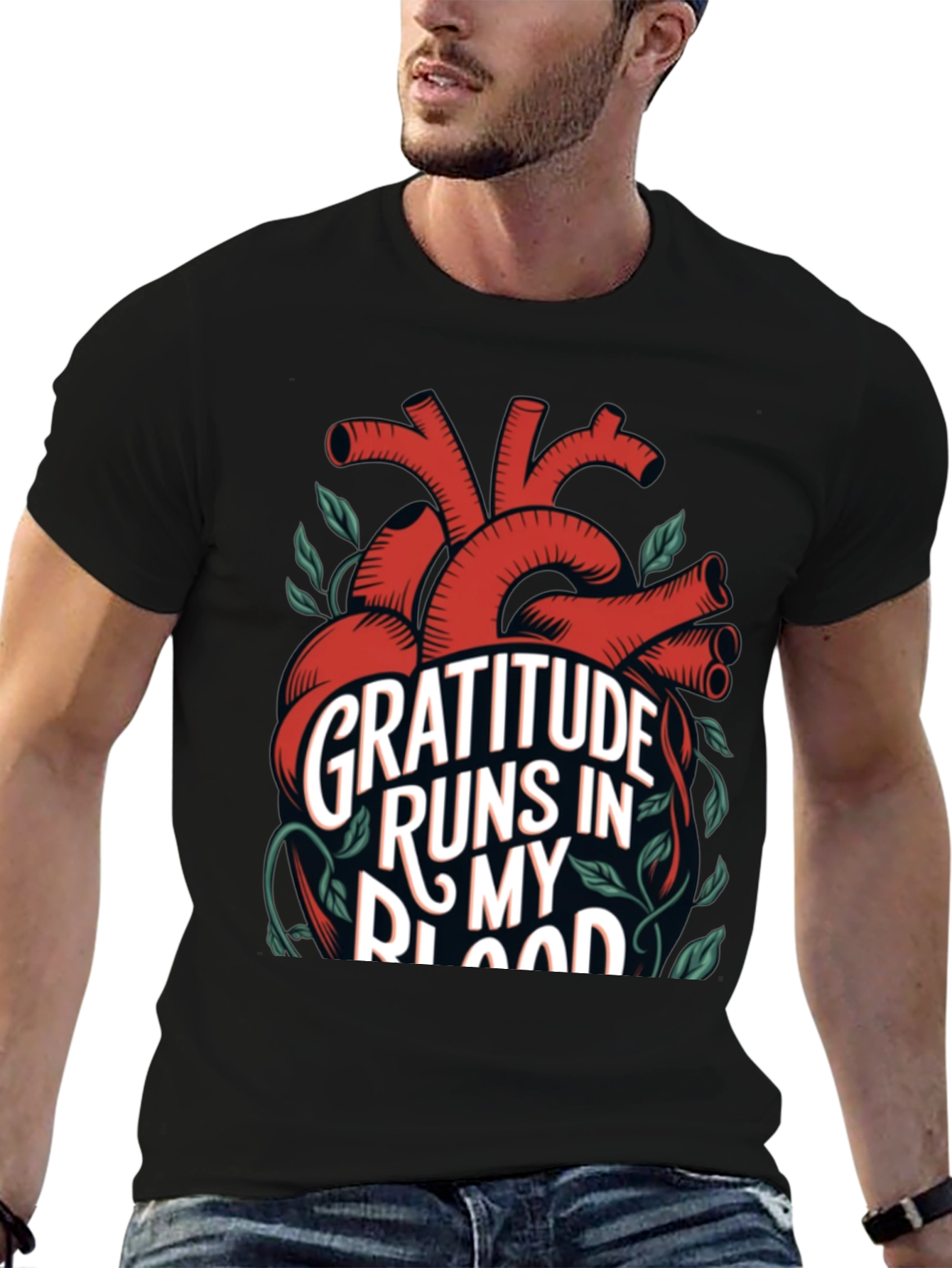Gratitude Heart T-Shirt - Runs in My Blood
