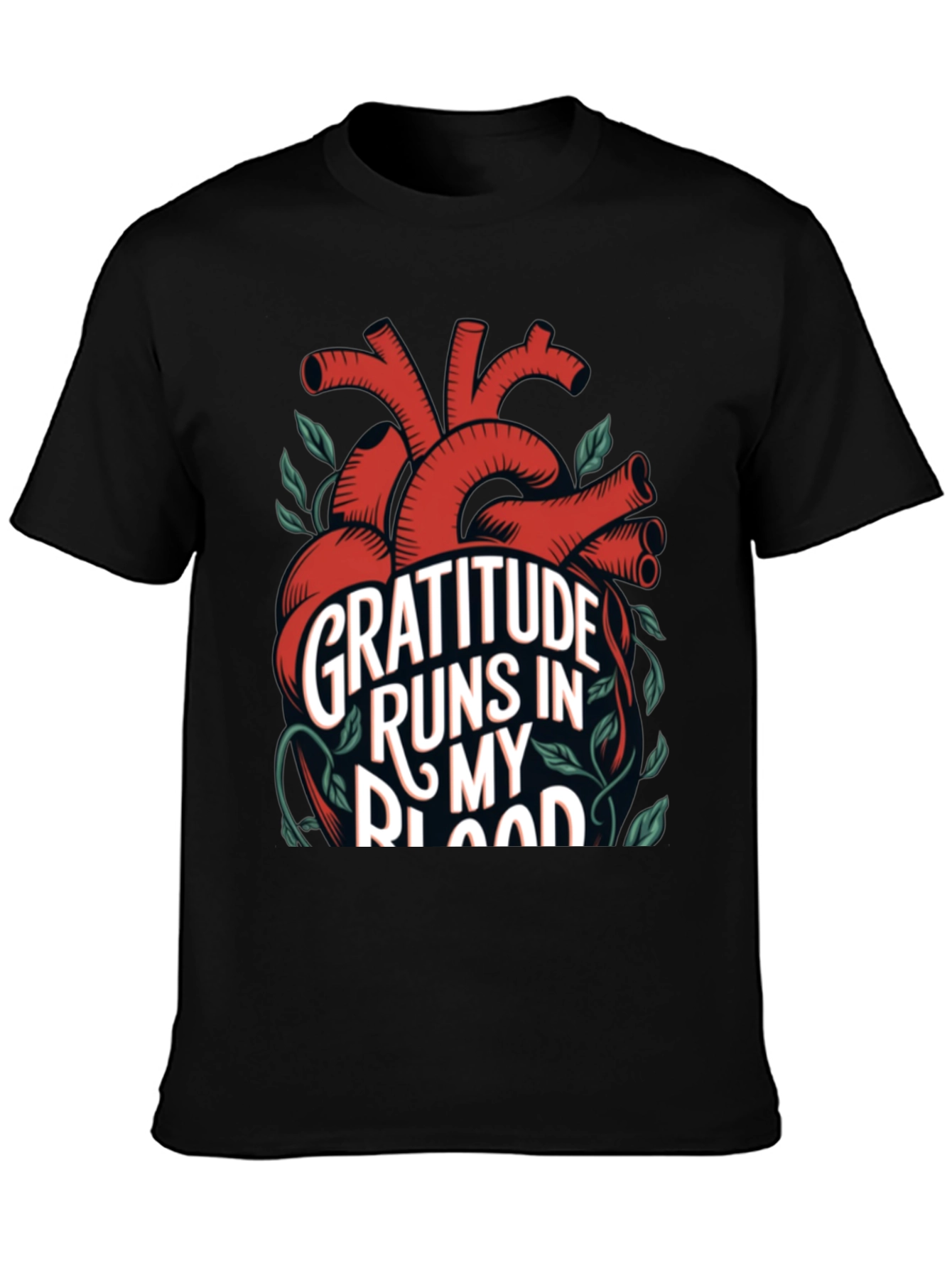 Gratitude Heart T-Shirt - Runs in My Blood